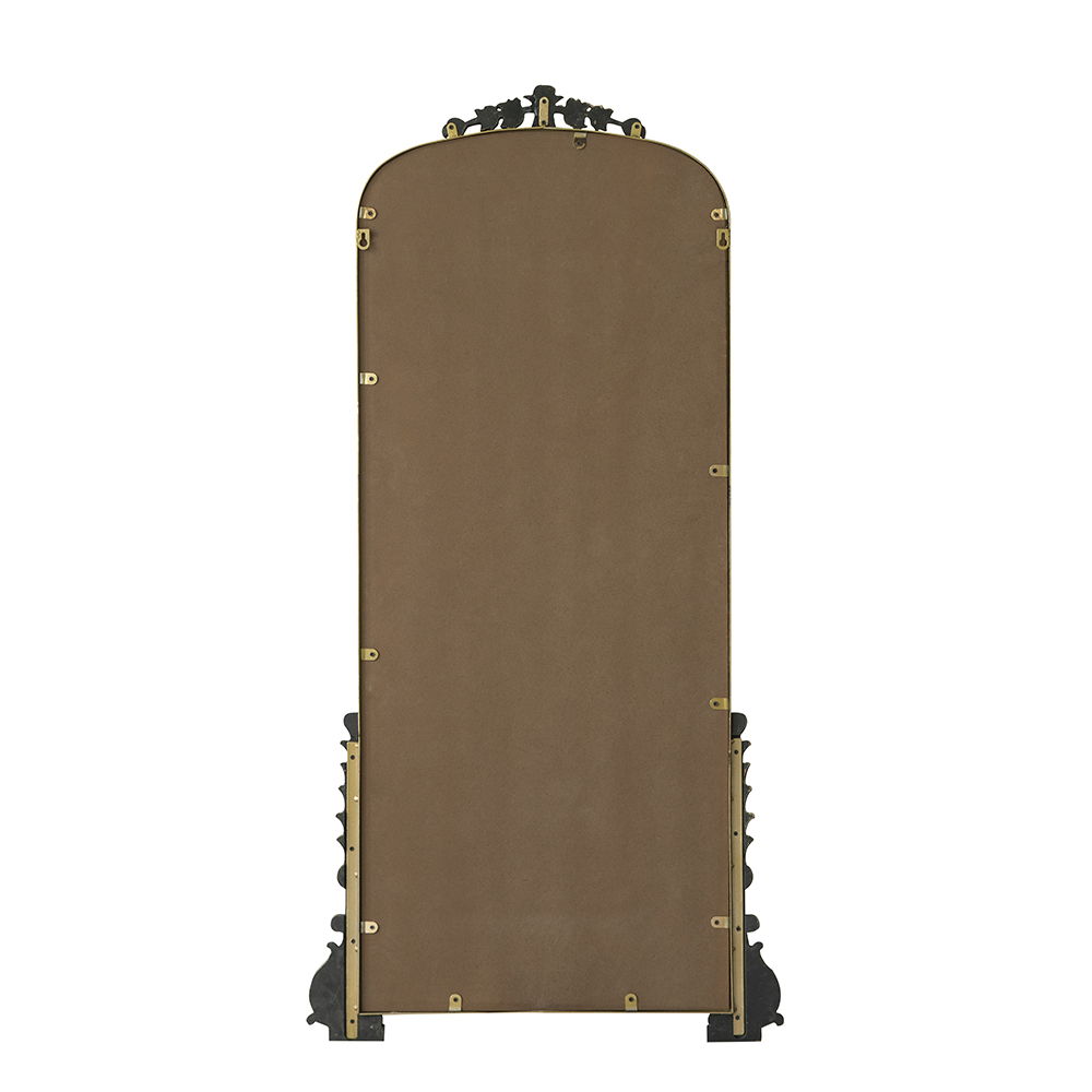 Antique Arched Mirror With Metal Frame, Full Length Mirror For Living Room Bathroom Entryway - Gold - Best Buy Furniture