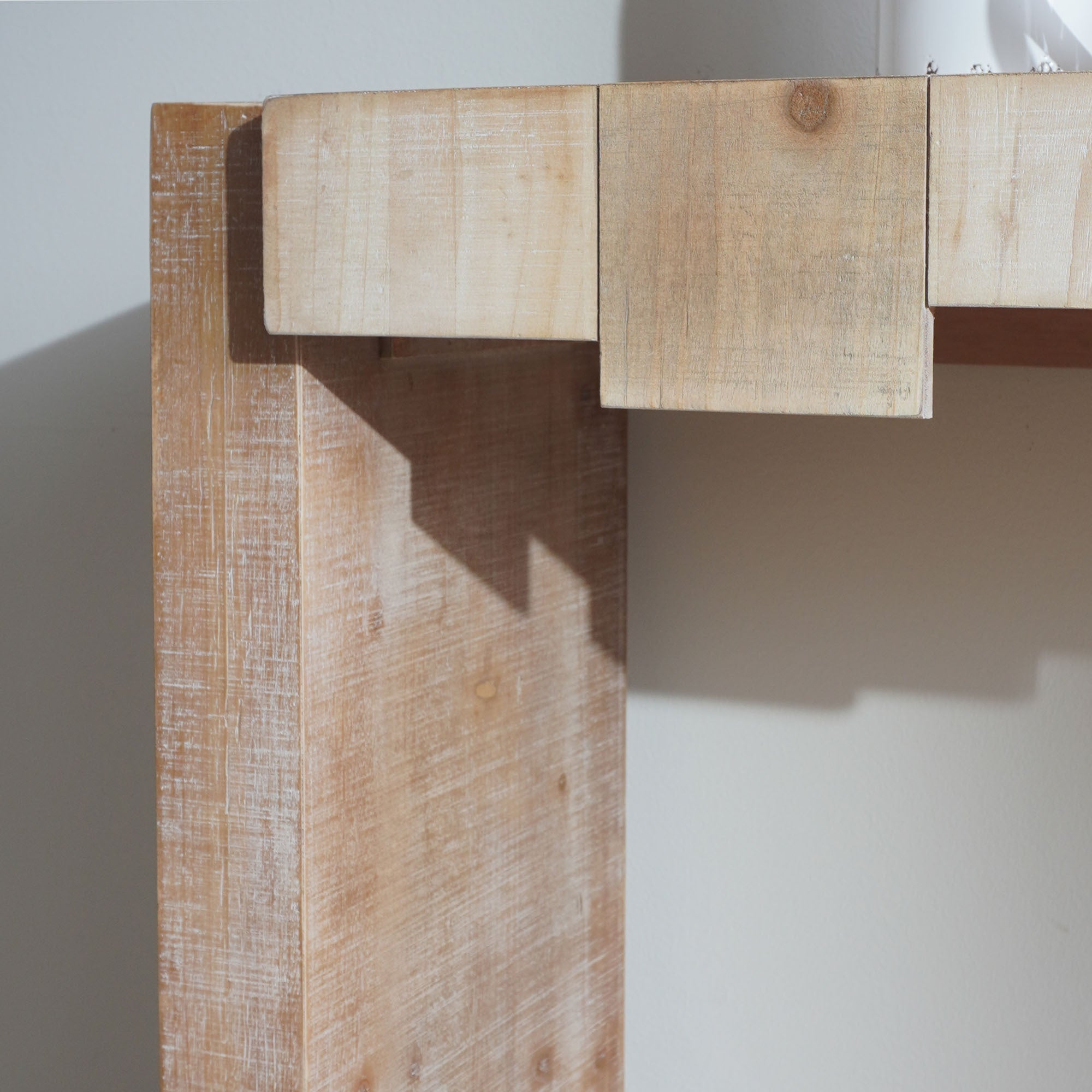 Modern Rustic Console Table - 71' Entryway Table with Sculpted Block Design - Narrow Sofa Table for Hallway, Living Room, or Foyer