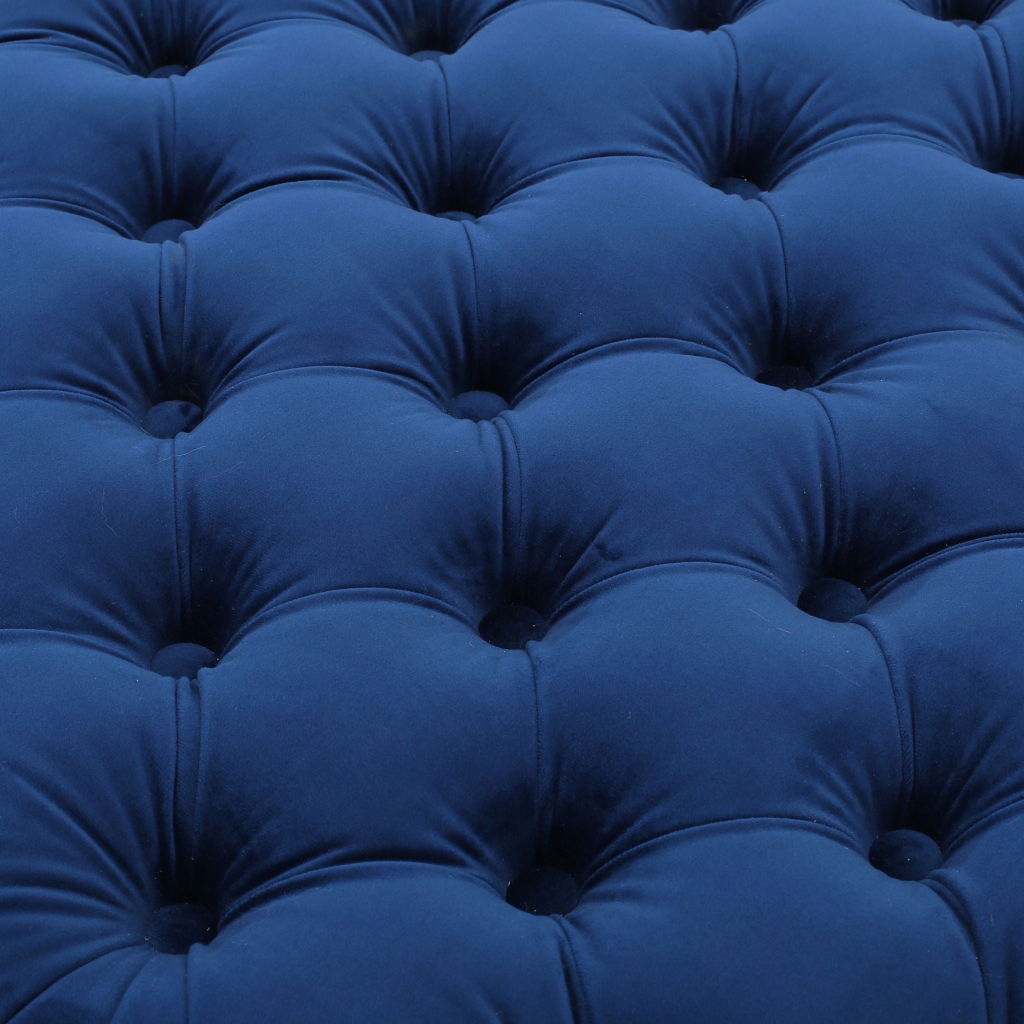 Modern Glam Ottoman With Velvet Upholstery And Button Tufted Design