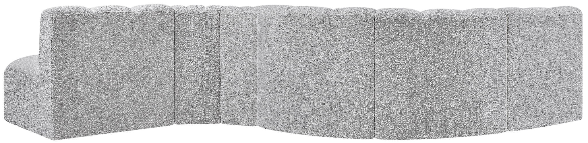 Arc - Boucle Fabric 6 Piece Curved Modular Sofa