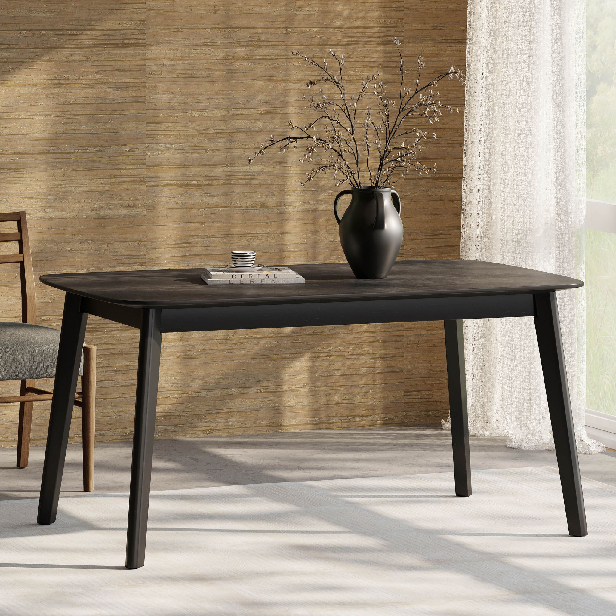 Retro Dining Table With Faux Wood Top