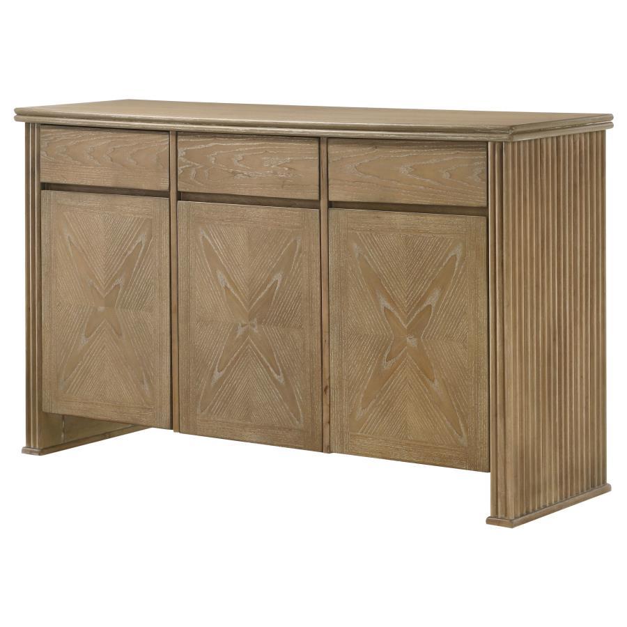Adina - 2-Door Sideboard Server - Distressed Light Brown - Best Buy Furniture