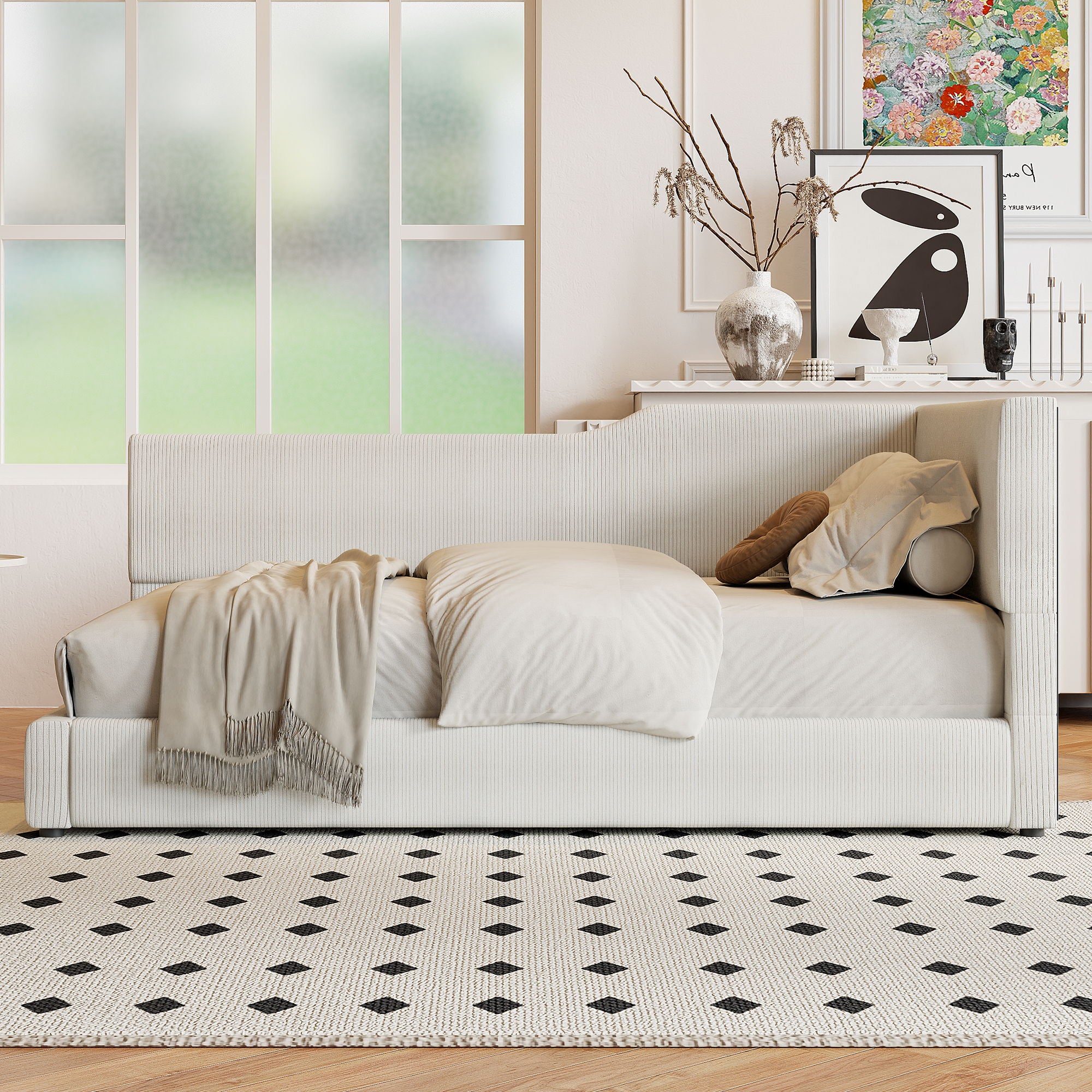 L Shaped Upholstered Daybed