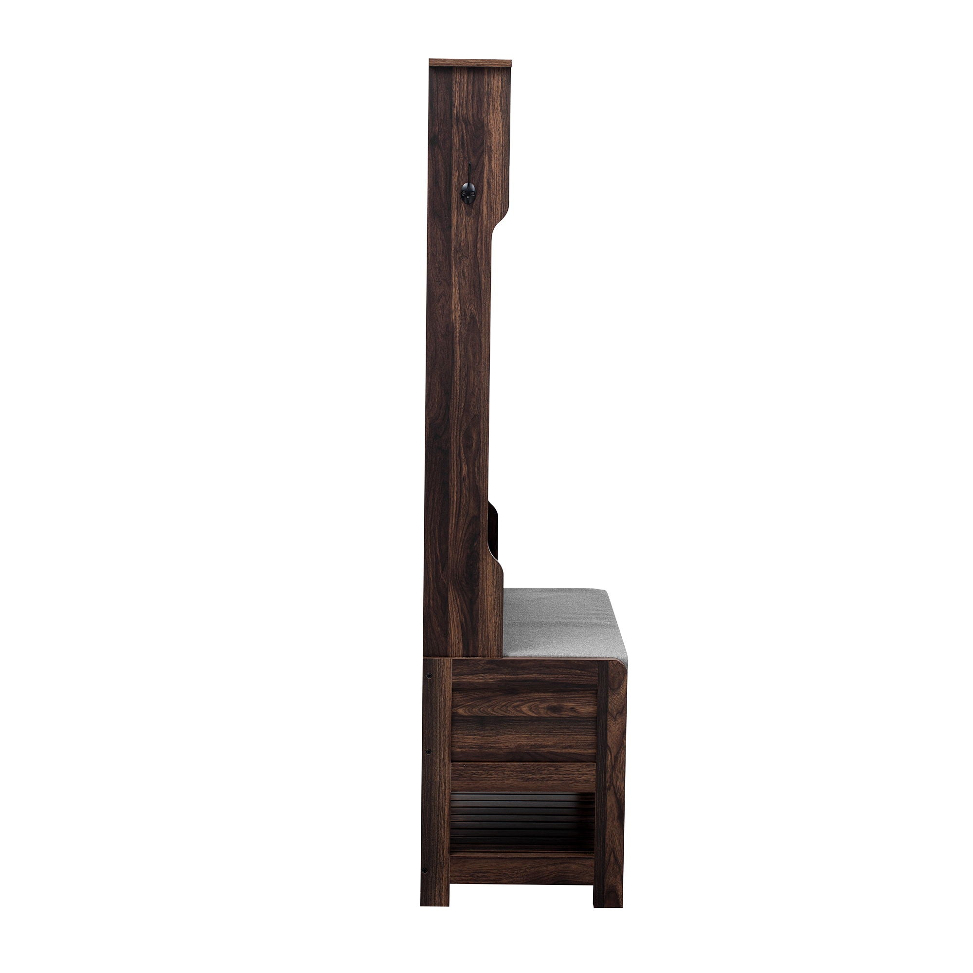 Hall Tree With 6 Hooks And Hinged Lid, Coat Hanger, Storage Bench, 3 In 1 Design