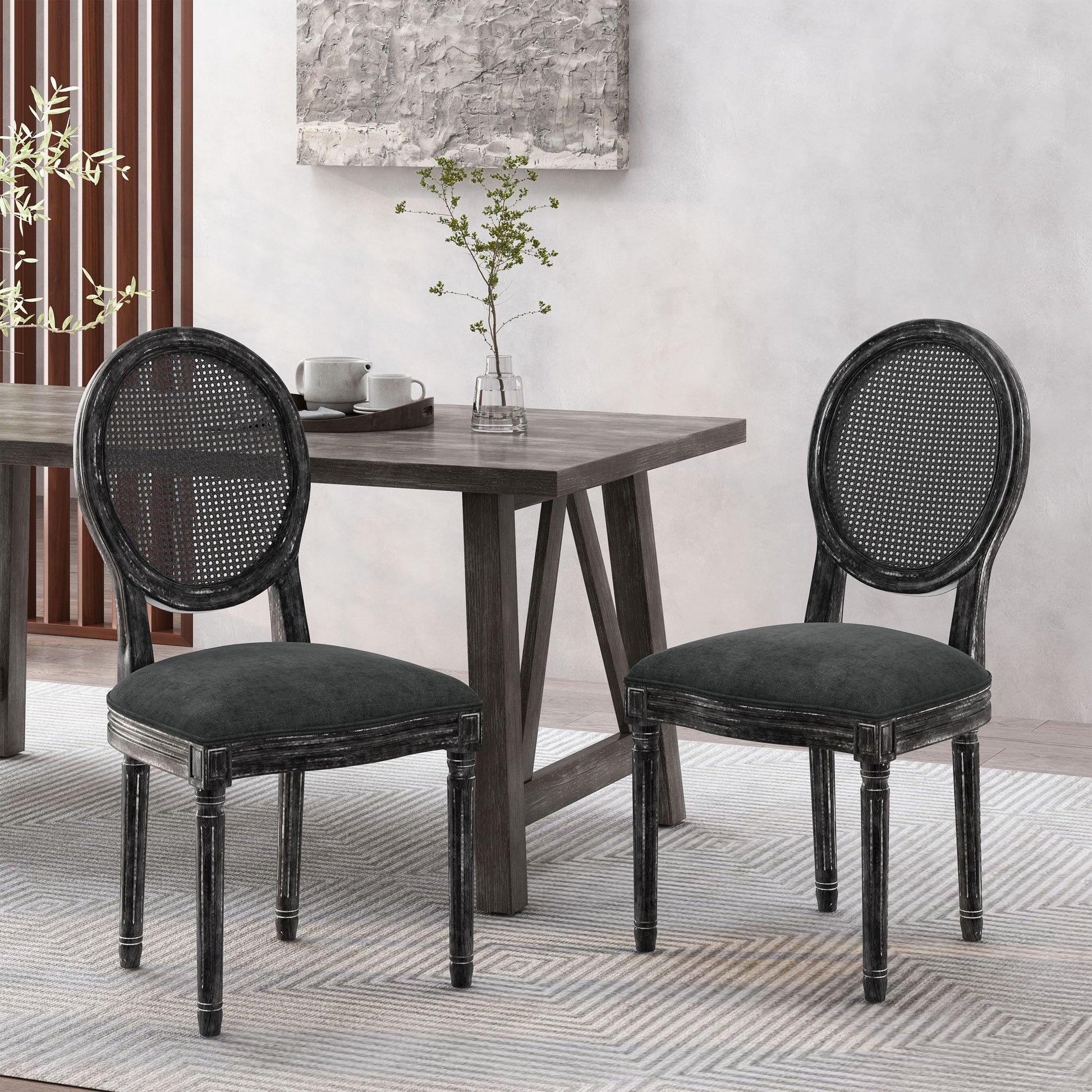 French Country Dining Chair With Cane Backrest (Set of 2) - Best Buy Furniture
