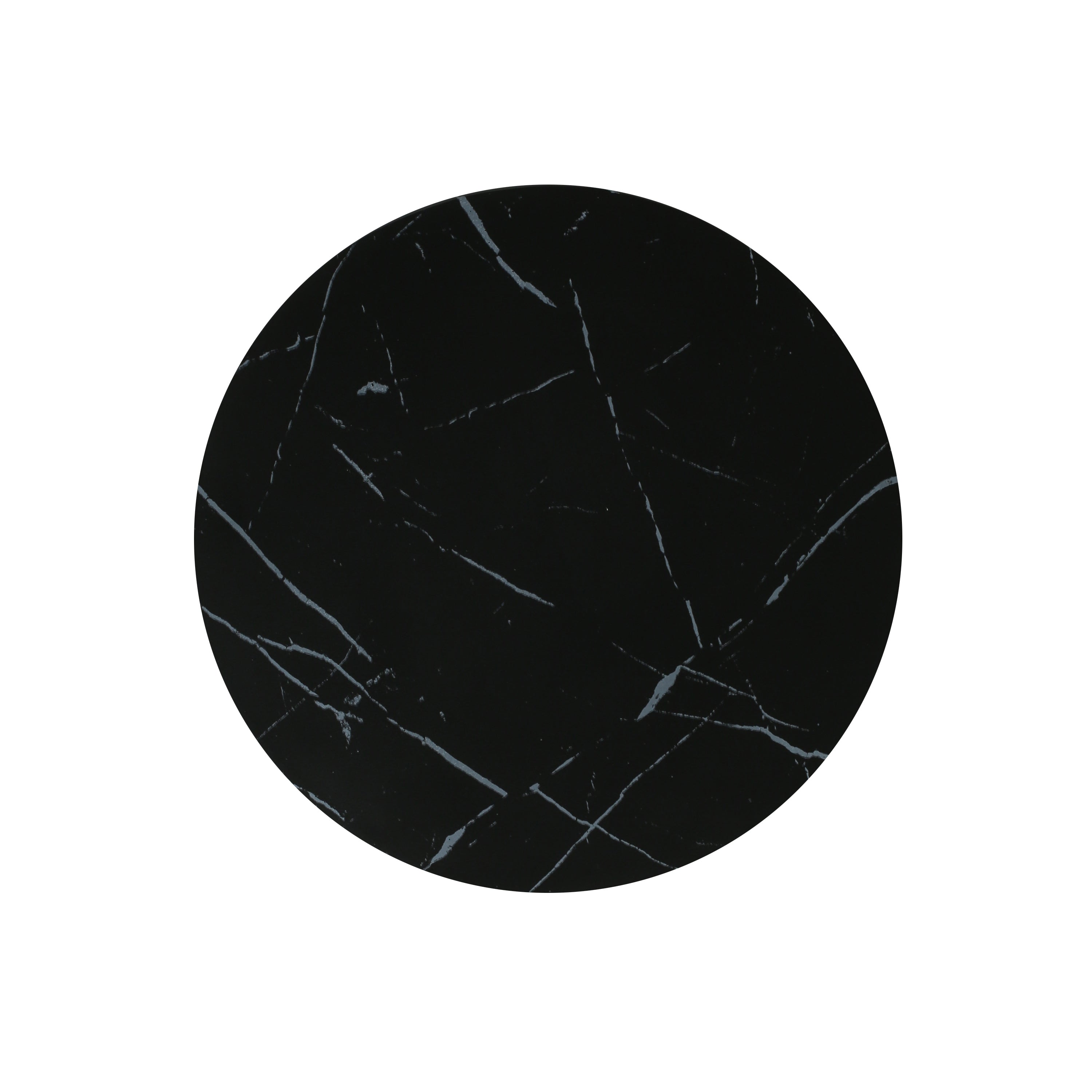 Contemporary Outdoor Lightweight Concrete MGO Side/End Table with Black Marble Finish