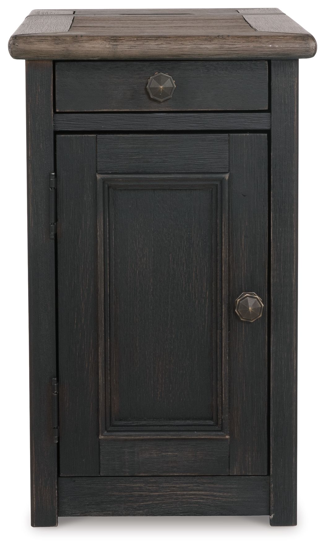 Tyler Creek - Chair Side End Table - Grayish Brown / Black - Best Buy Furniture
