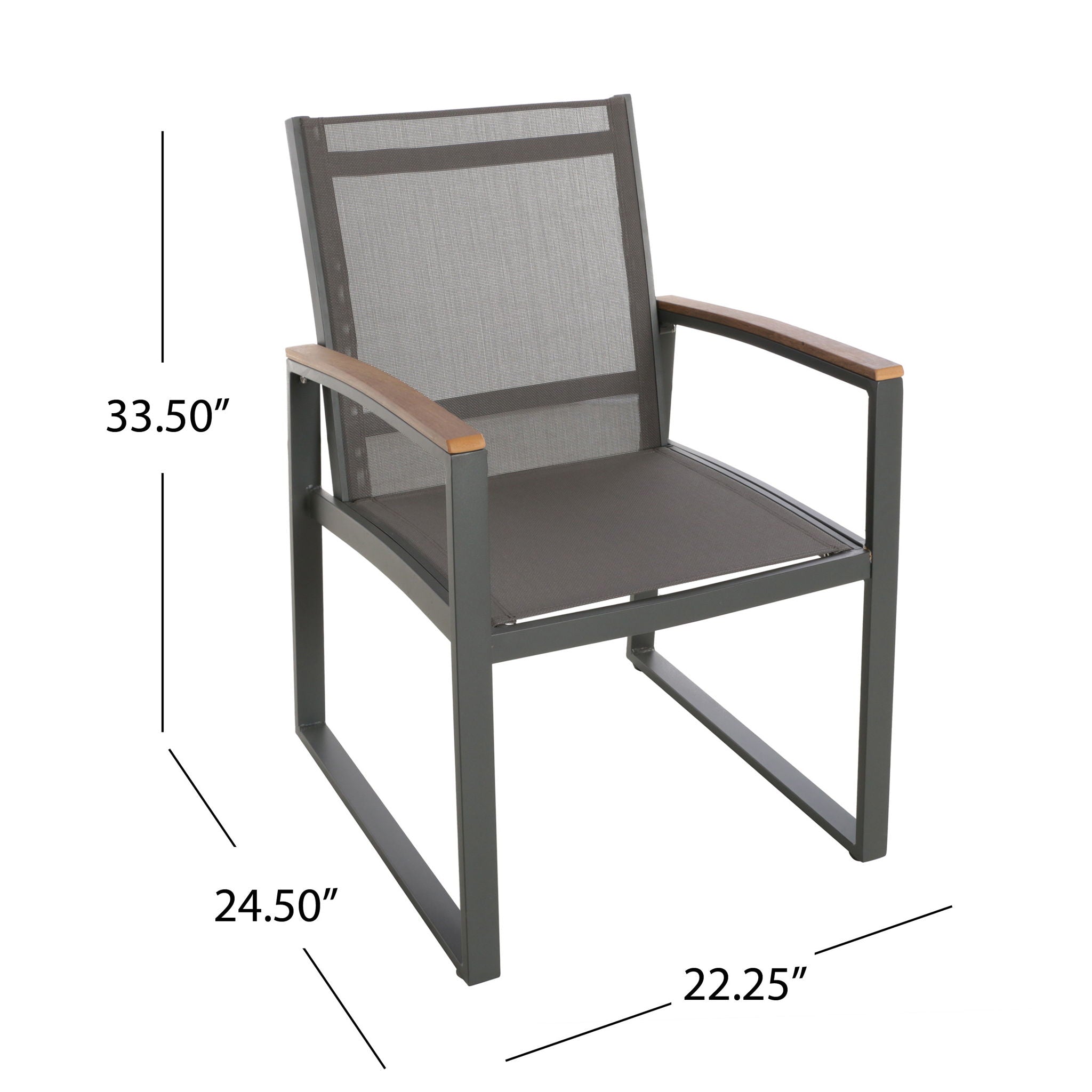 Aresha Metal Outdoor Dining Armchair (Set of 2) - Gray
