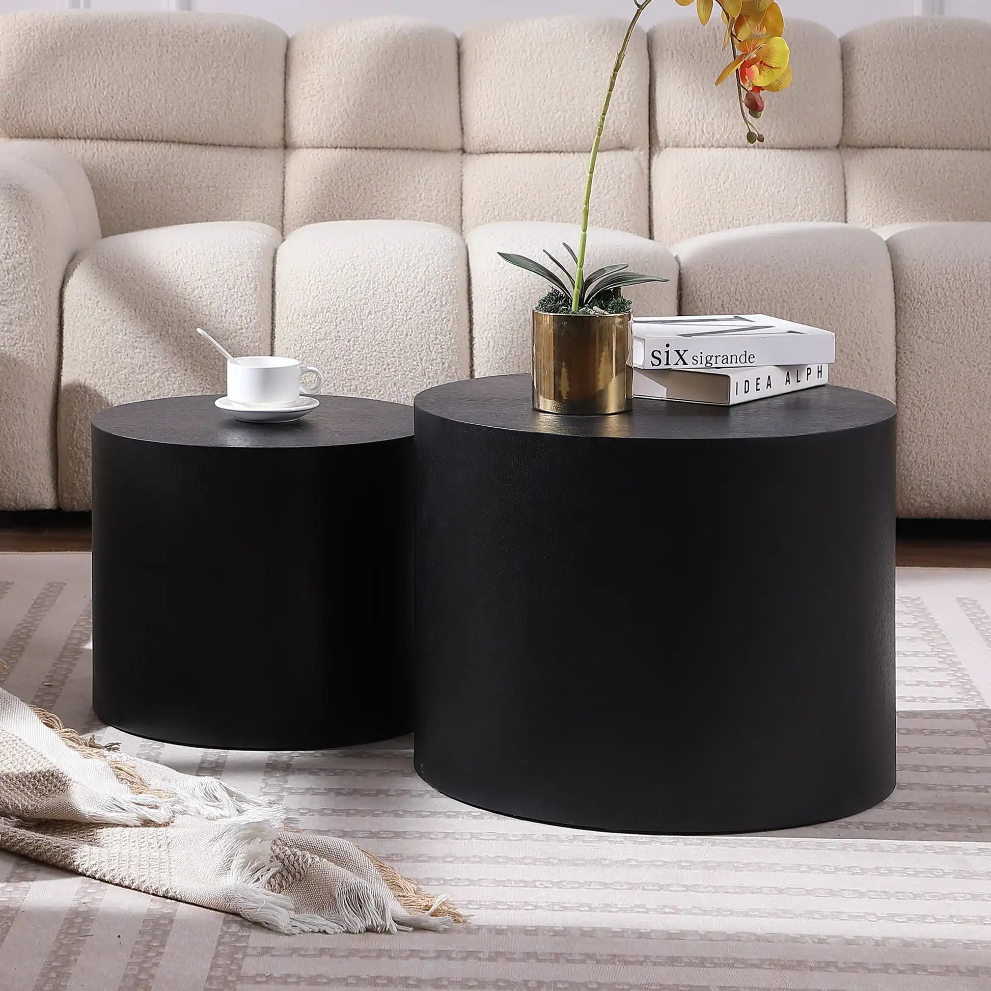 Kairo Modern Nesting Side Tables (Set of 2) Black - Best Buy Furniture