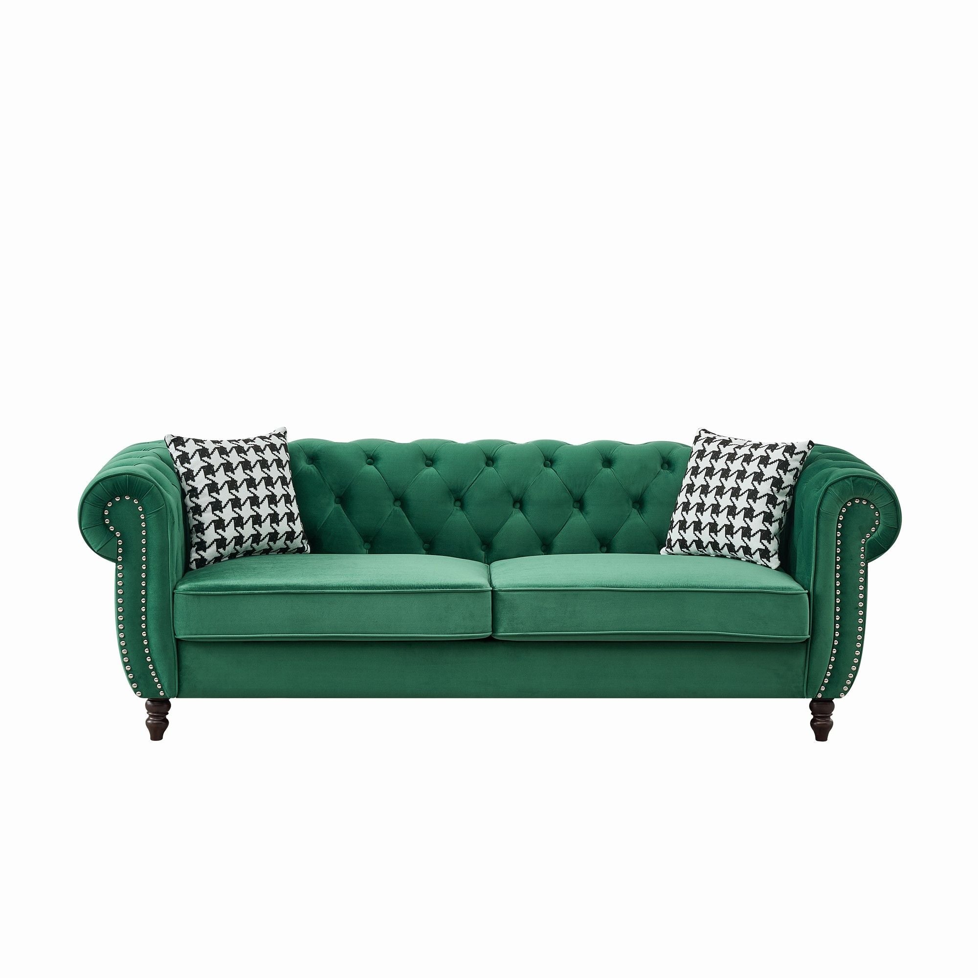 Chesterfield Set With Roll Armrest & Nailhead