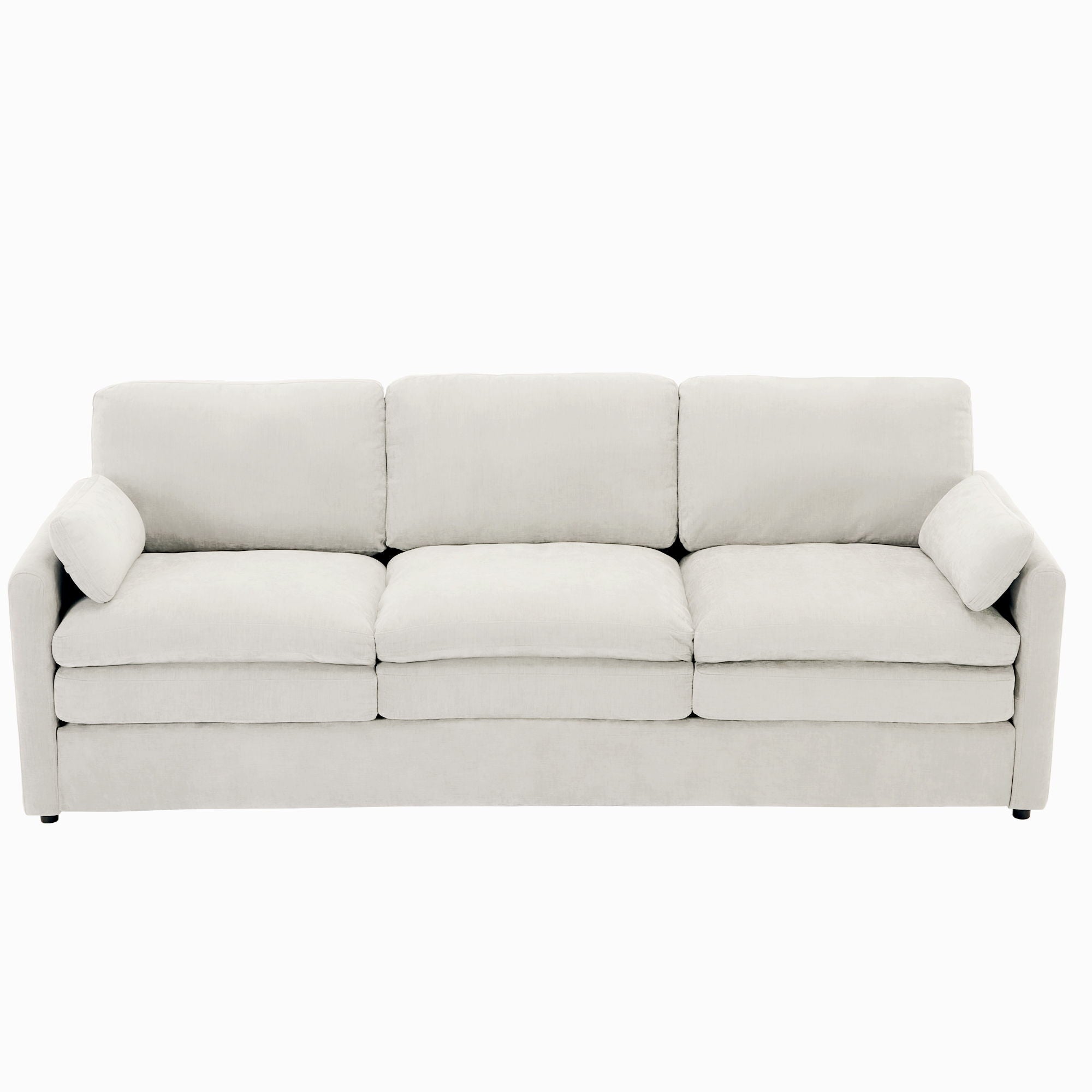 Cozy Upholstered 3 Seater Sofa With Double Cushion