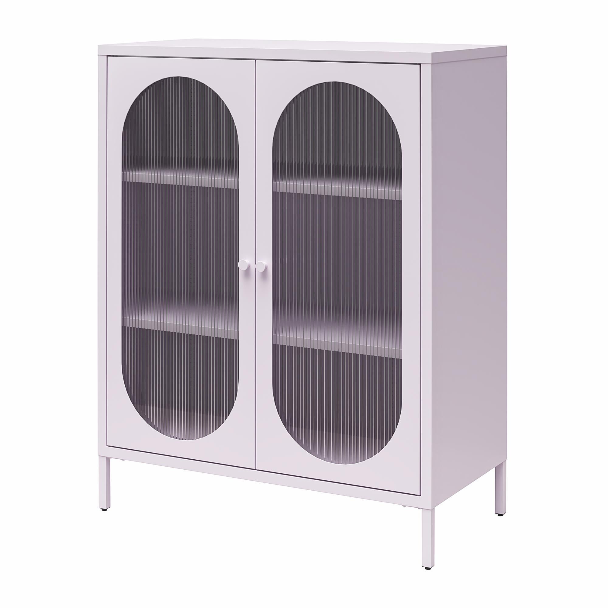 Luna - 2 Door Accent Cabinet With Fluted Glass