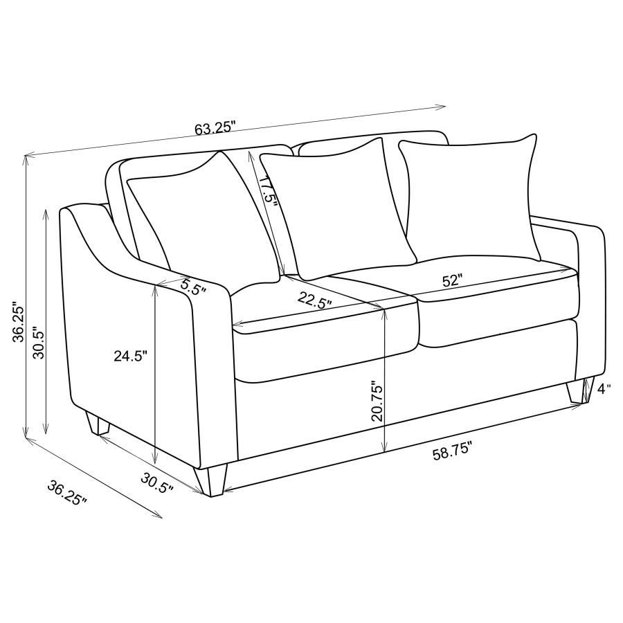 Christine - Upholstered Sloped Arm Sofa Set