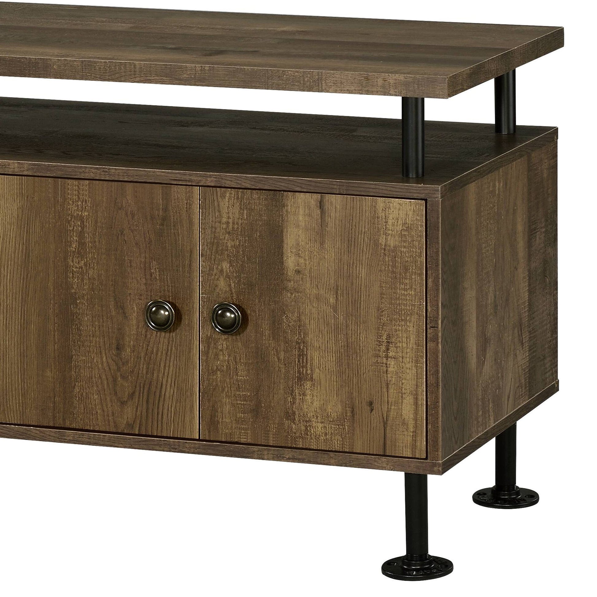 Ensata II - TV Stand - Rustic Oak / Black - Best Buy Furniture