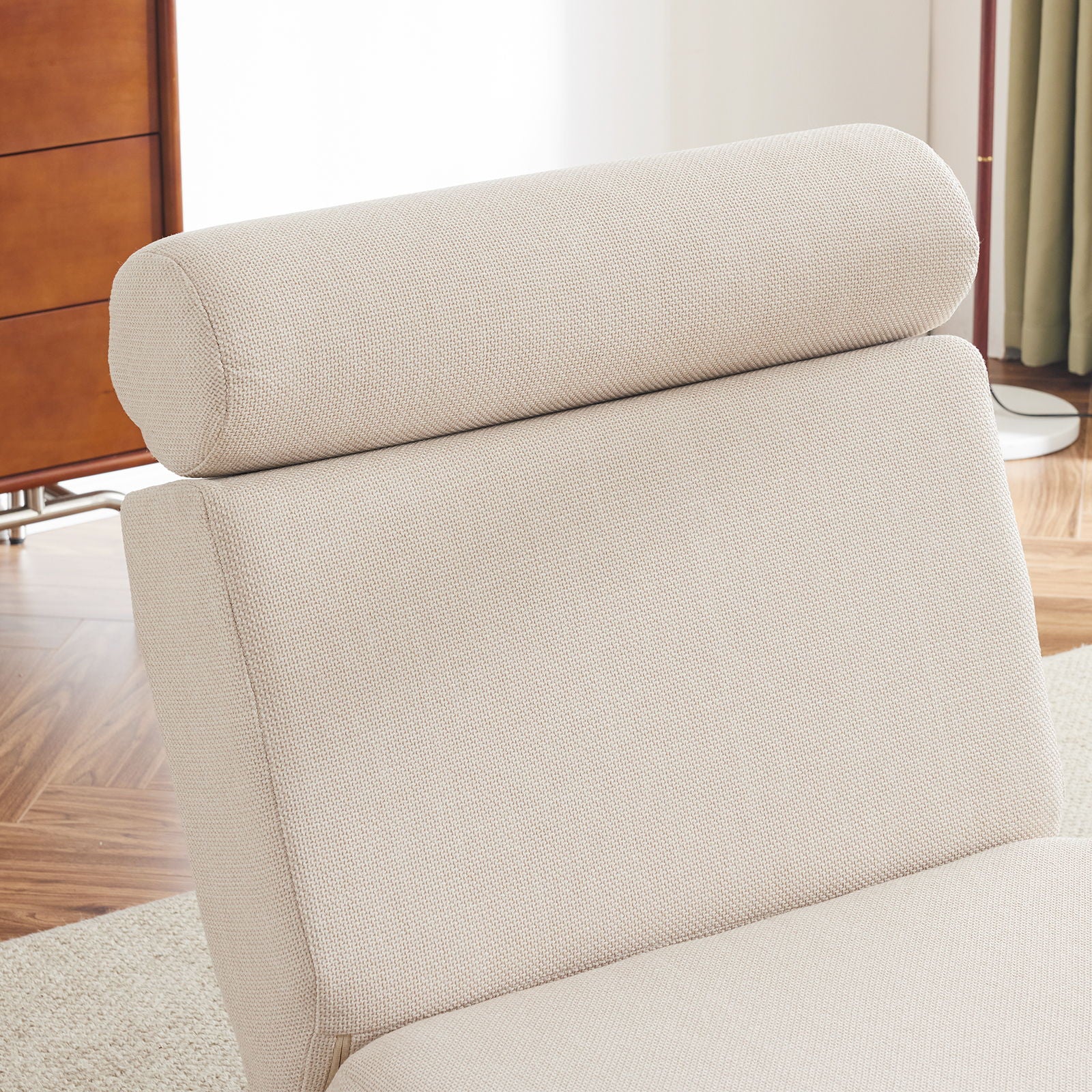 Foldable Single Chair Sofa Bed With Pillow, Easy To Store, Breathable And Wearable Linen