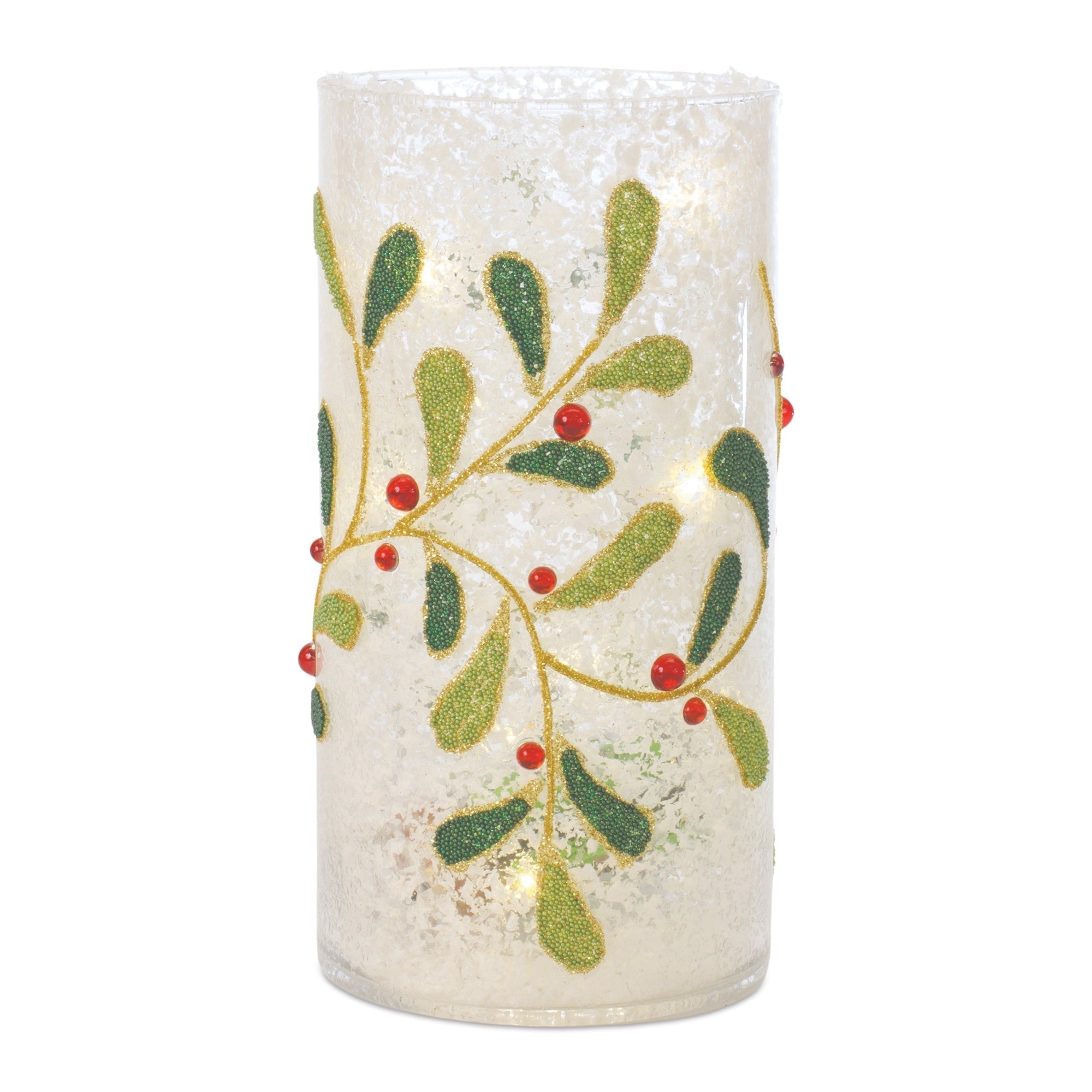 Beaded-Glass-Mistletoe-Candle-Holder-(Set-of-2)-Candle-Holders