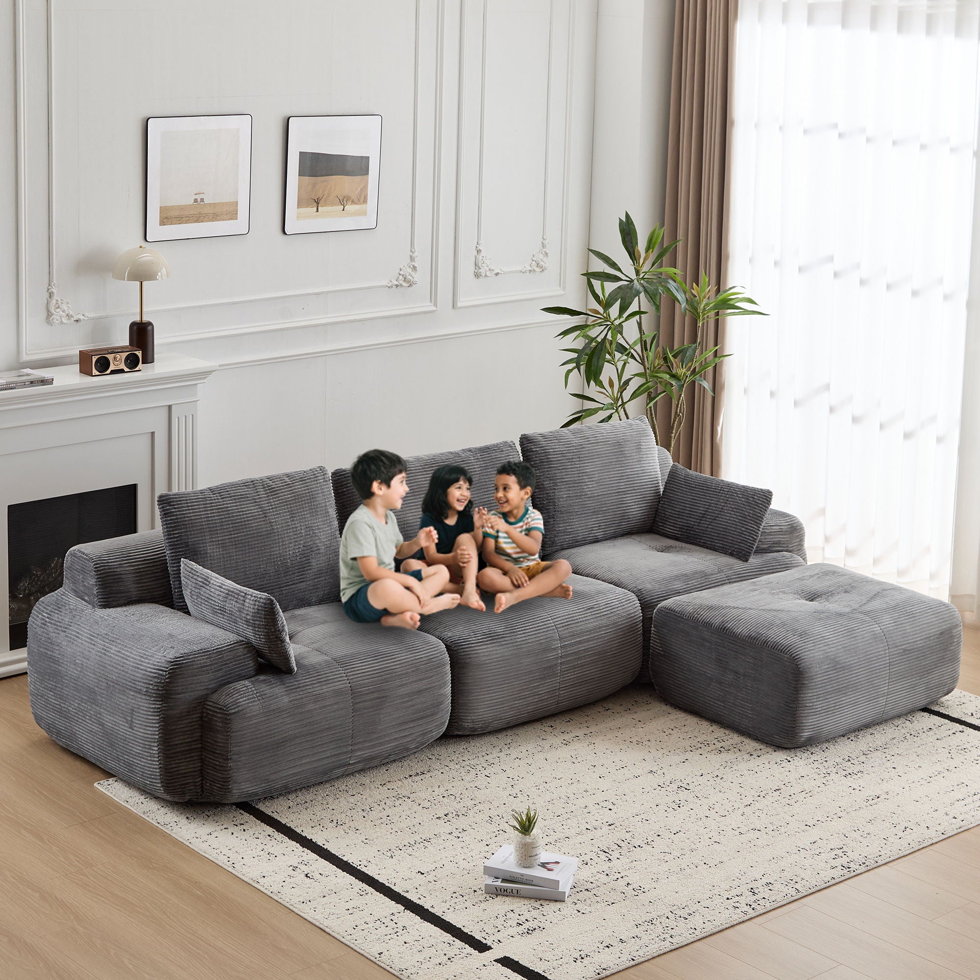 Compressed Sofa, Large Sectional Couches For Living Room - Gray