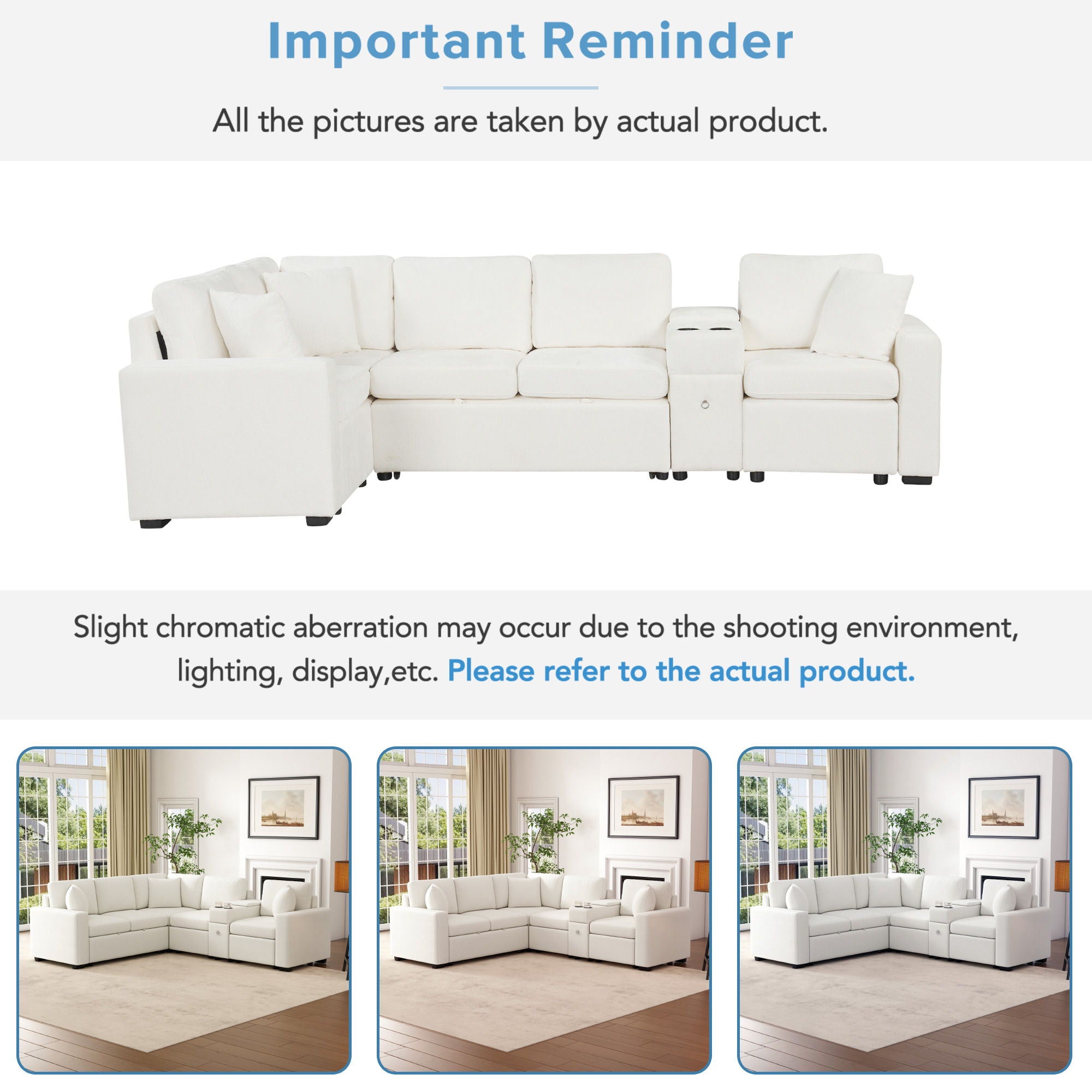 Modular L-Shaped Sectional Sofa Bed With Pull-Out Sleeper, Cup Holders, And Storage