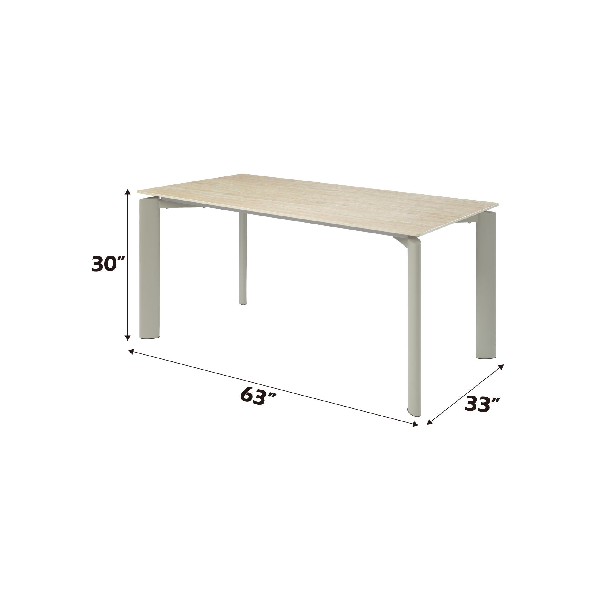 Ingram - Ceramic Top Dining Table - Light Gray - Best Buy Furniture