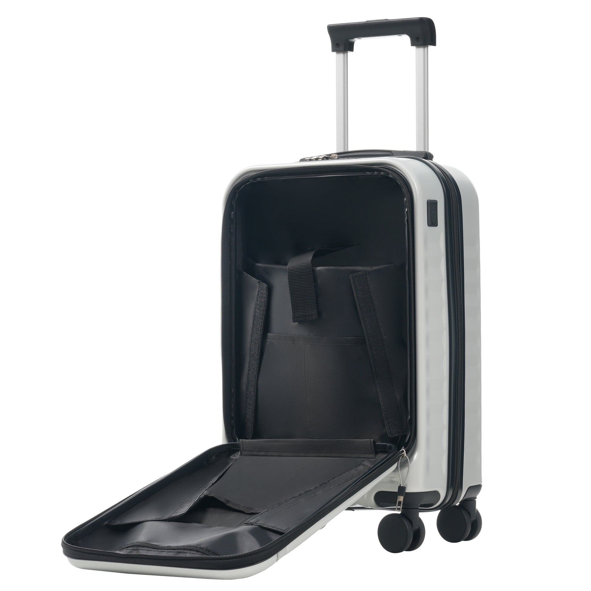 Front Opening Luggage Set 3 Piece, Hardside Carry on Suitcase with USB Port, Expandable Luggage with Handle Bag Spinner Wheels TSA Lock - Best Buy Furniture