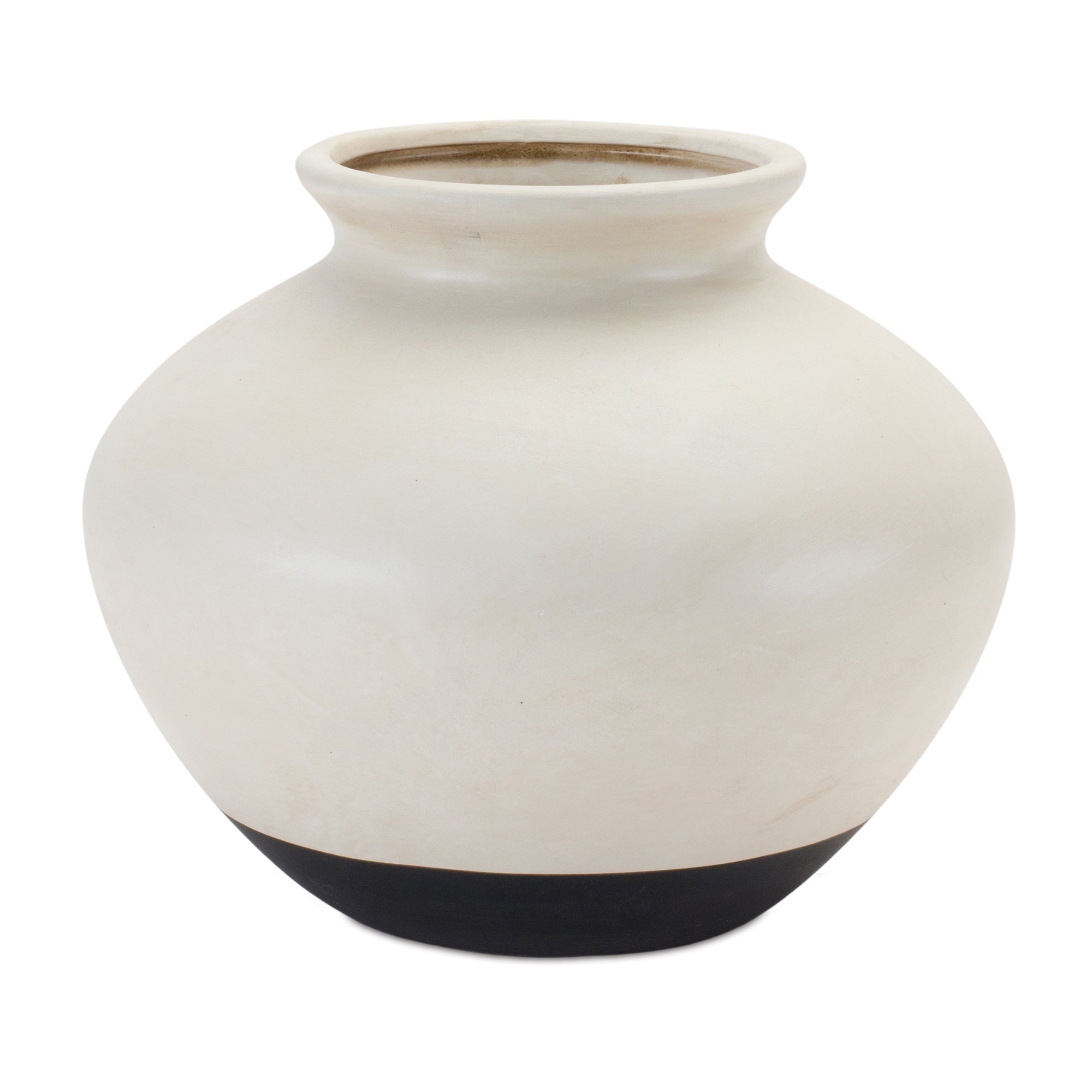 Beige Two Tone Ceramic Vase 9"D - Tuesday Morning - Vases