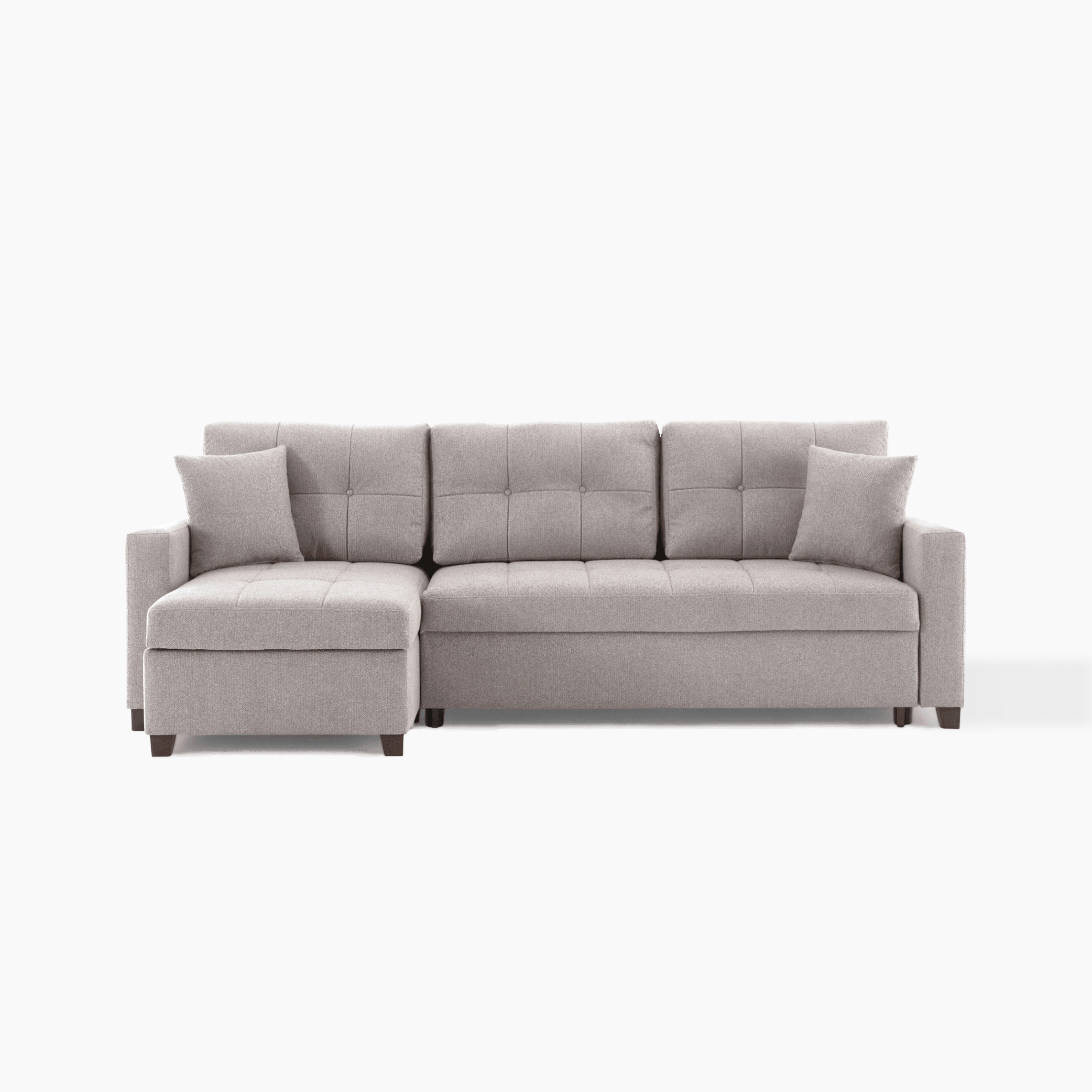 Bellona Mocca sectional that converts into a queen-sized bed