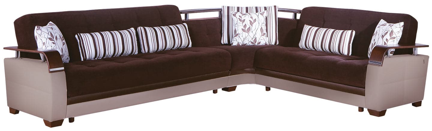 Bellona Natural spacious sectional with corner wedges for extra seating