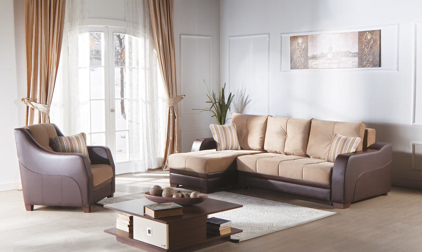 Bellona Ultra sectional with built-in storage and an accessible sleeper