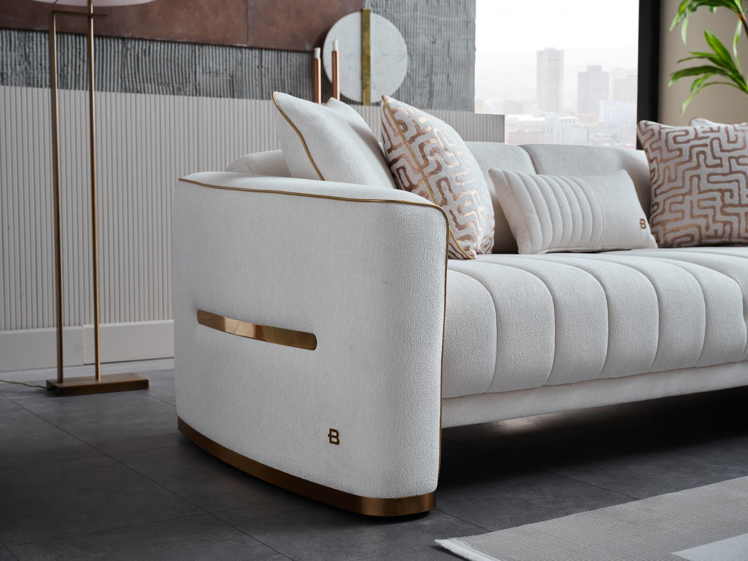 Bellona Veronica two-tone living room set with a stylish finish