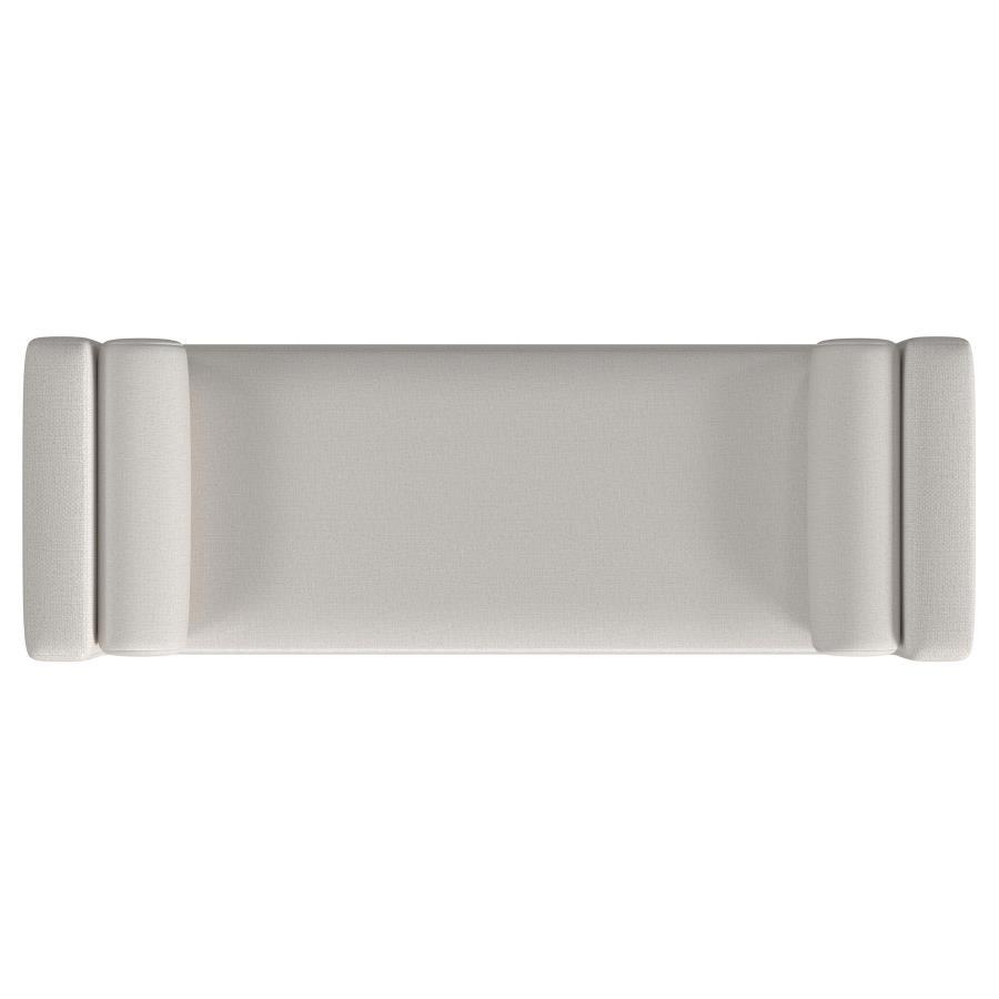Rosie - Upholstered Accent Bench With Armrests - Vanilla