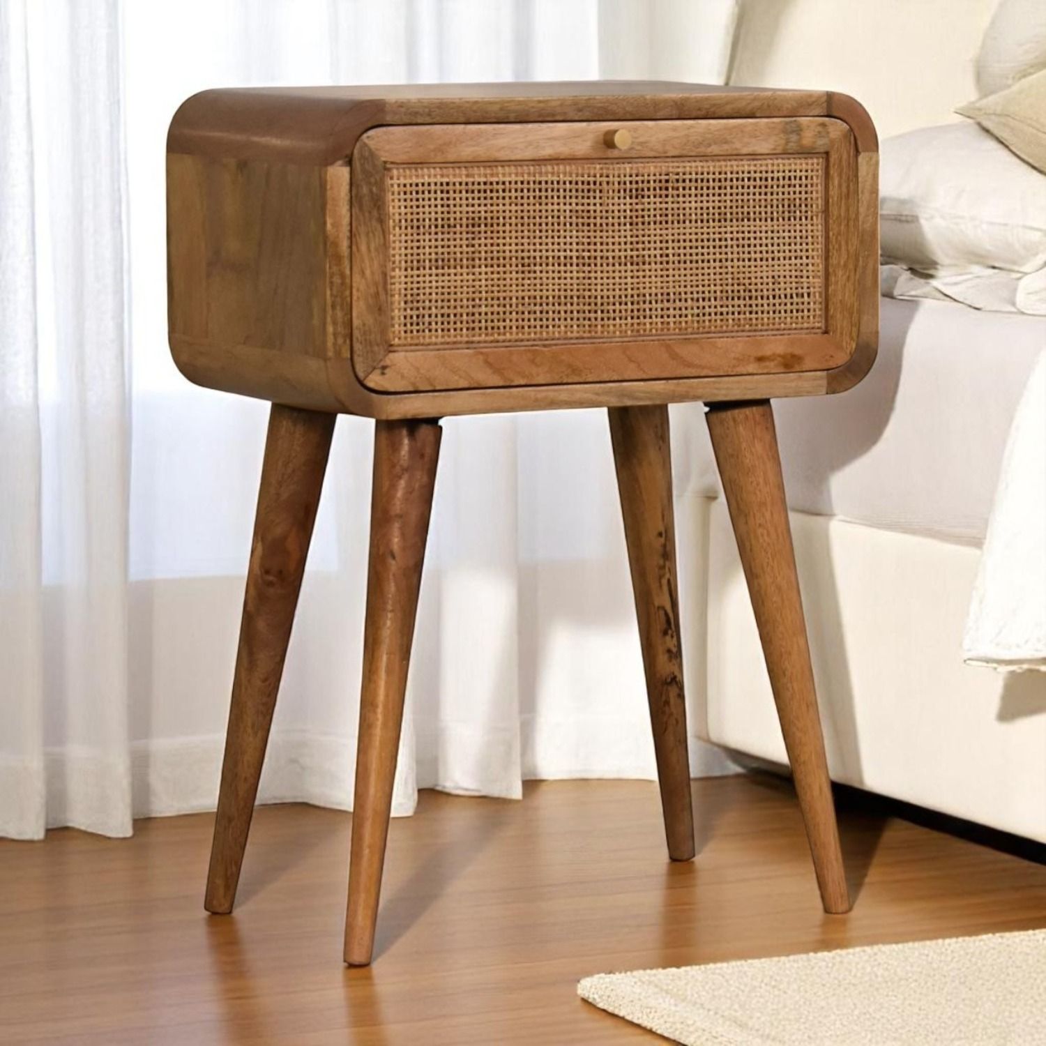 Mini Woven Nightstand - Oak - Best Buy Furniture