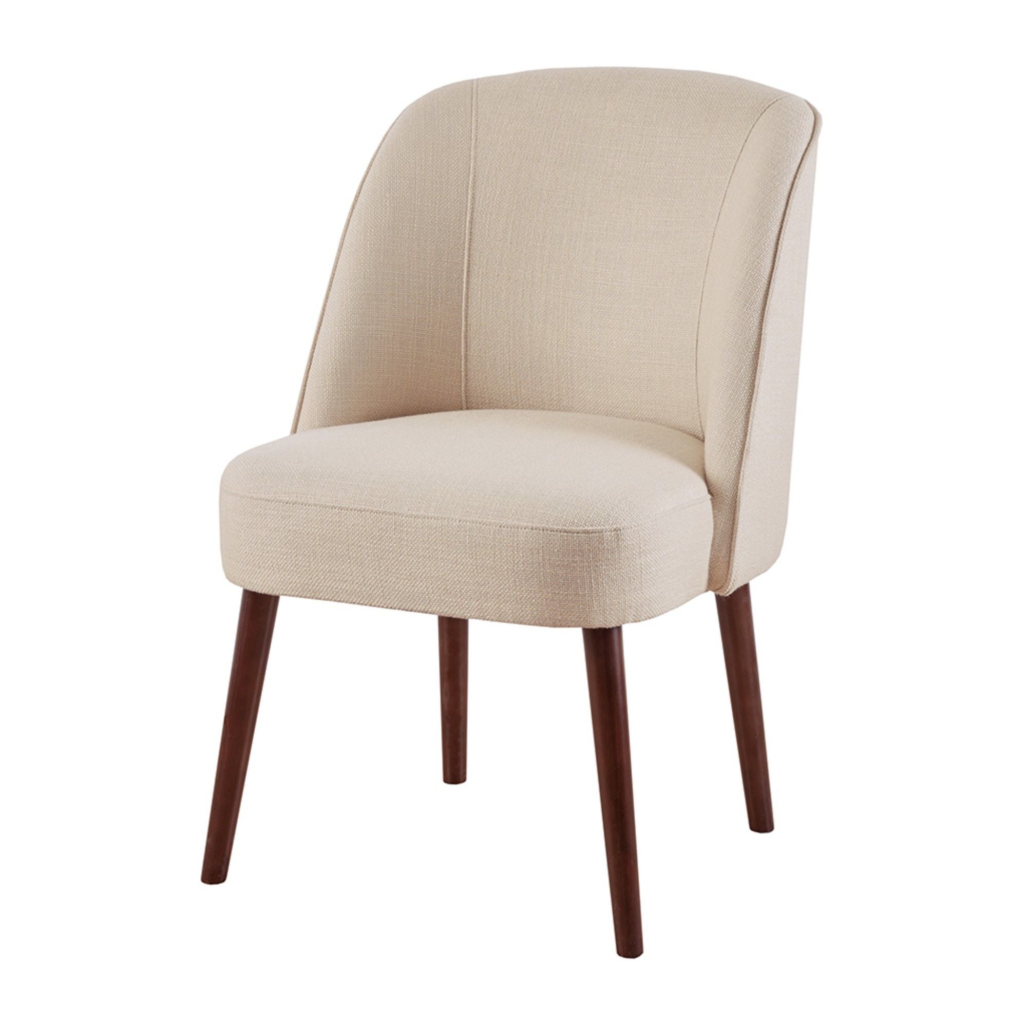 Rounded Back Dining Chair With Wraparound Design - Natural
