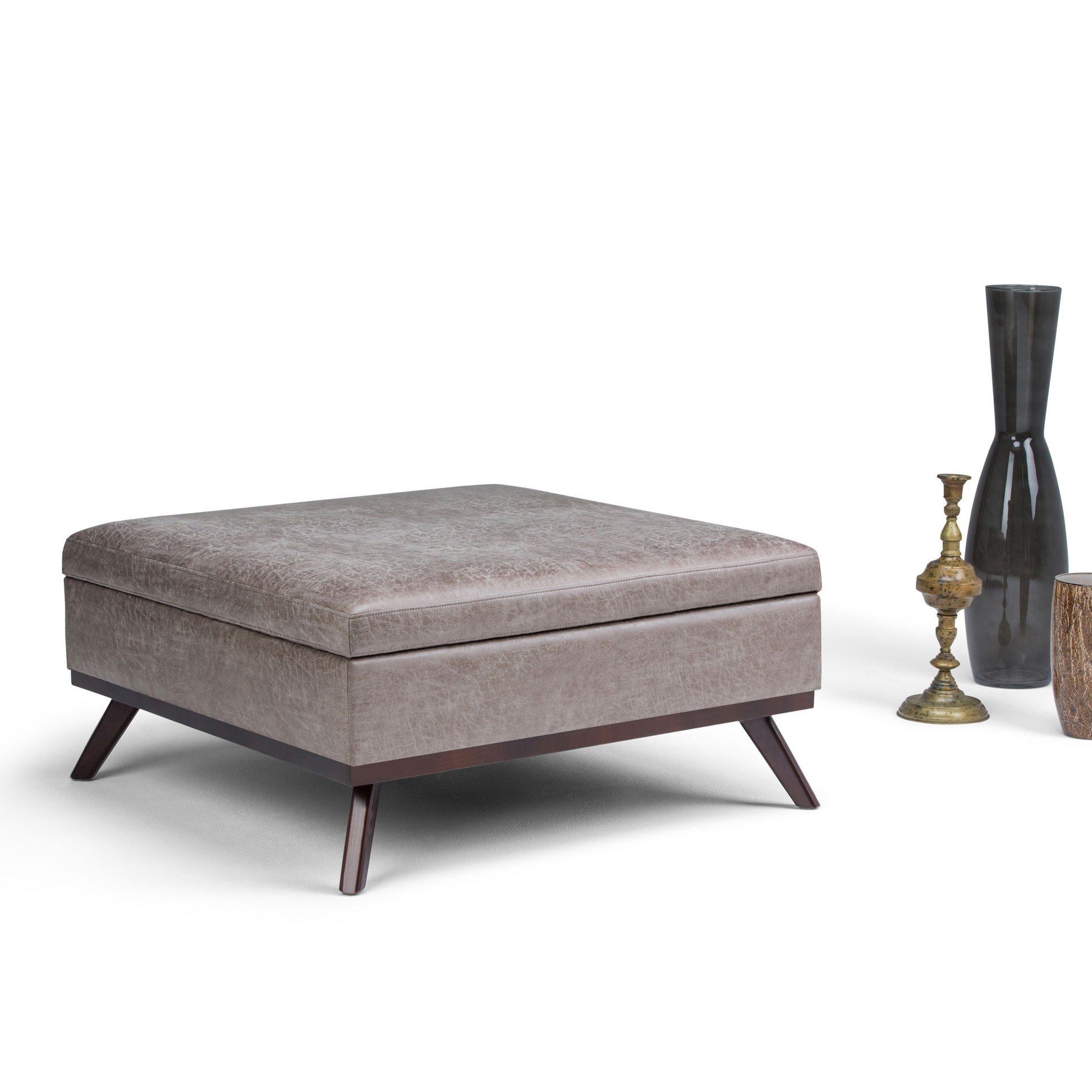 Owen - Multifunctional Square Coffee Table Storage Ottoman - Best Buy Furniture
