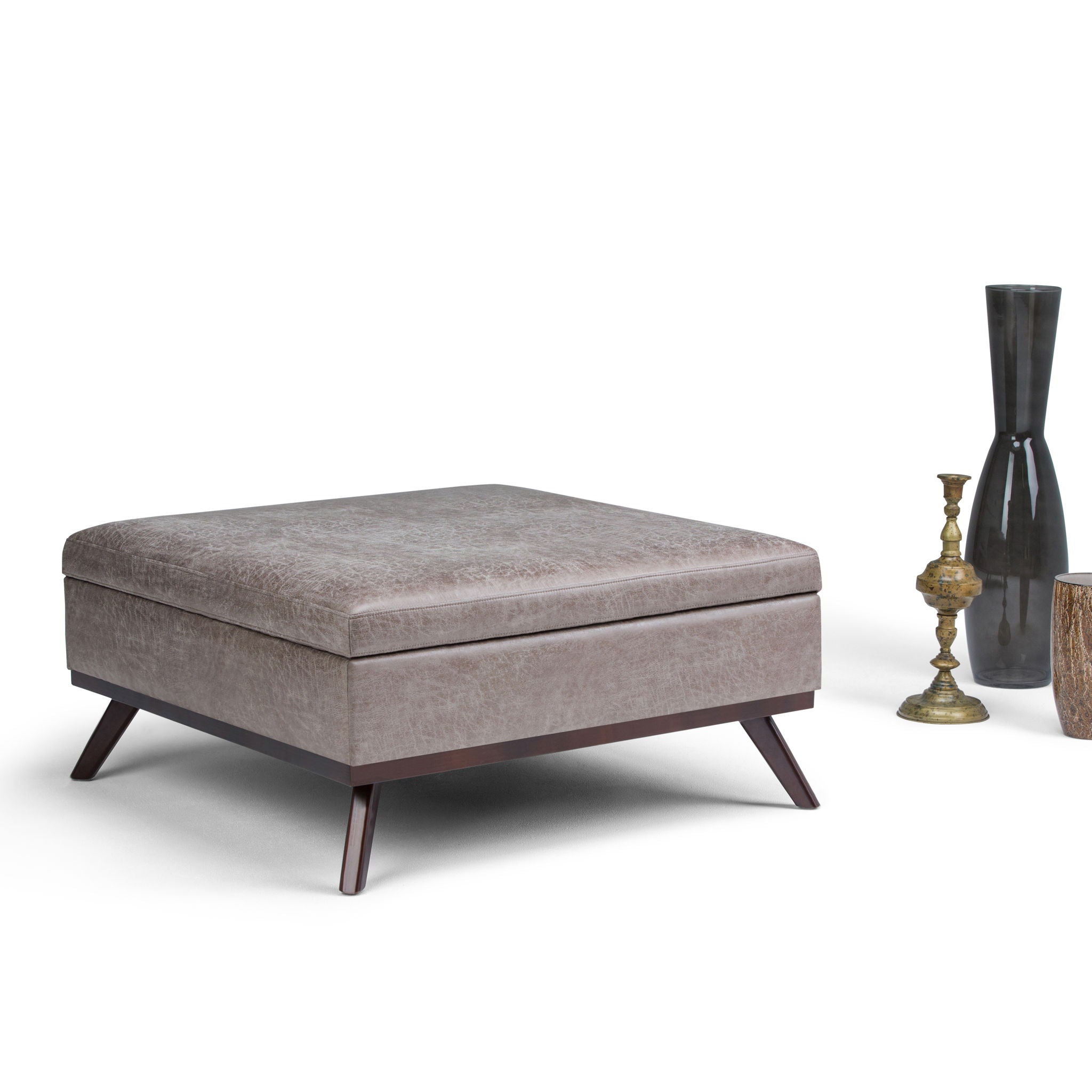 Owen - Multifunctional Square Coffee Table Storage Ottoman - Best Buy Furniture