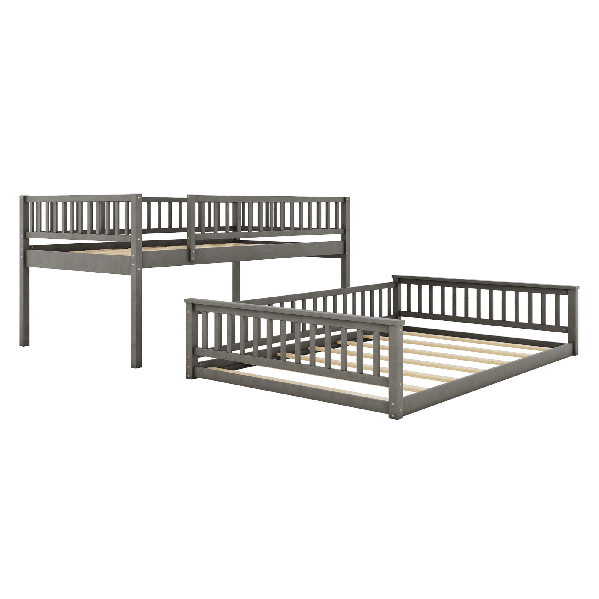 Bunk Bed With Ladder And Guardrails