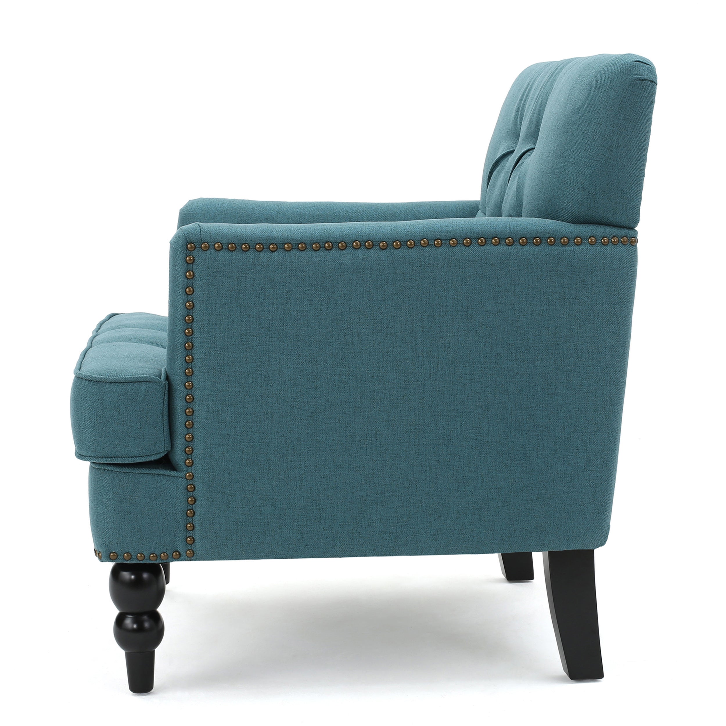 Harrison Tufted Club Chair with Plush Cushion and Studded Trim
