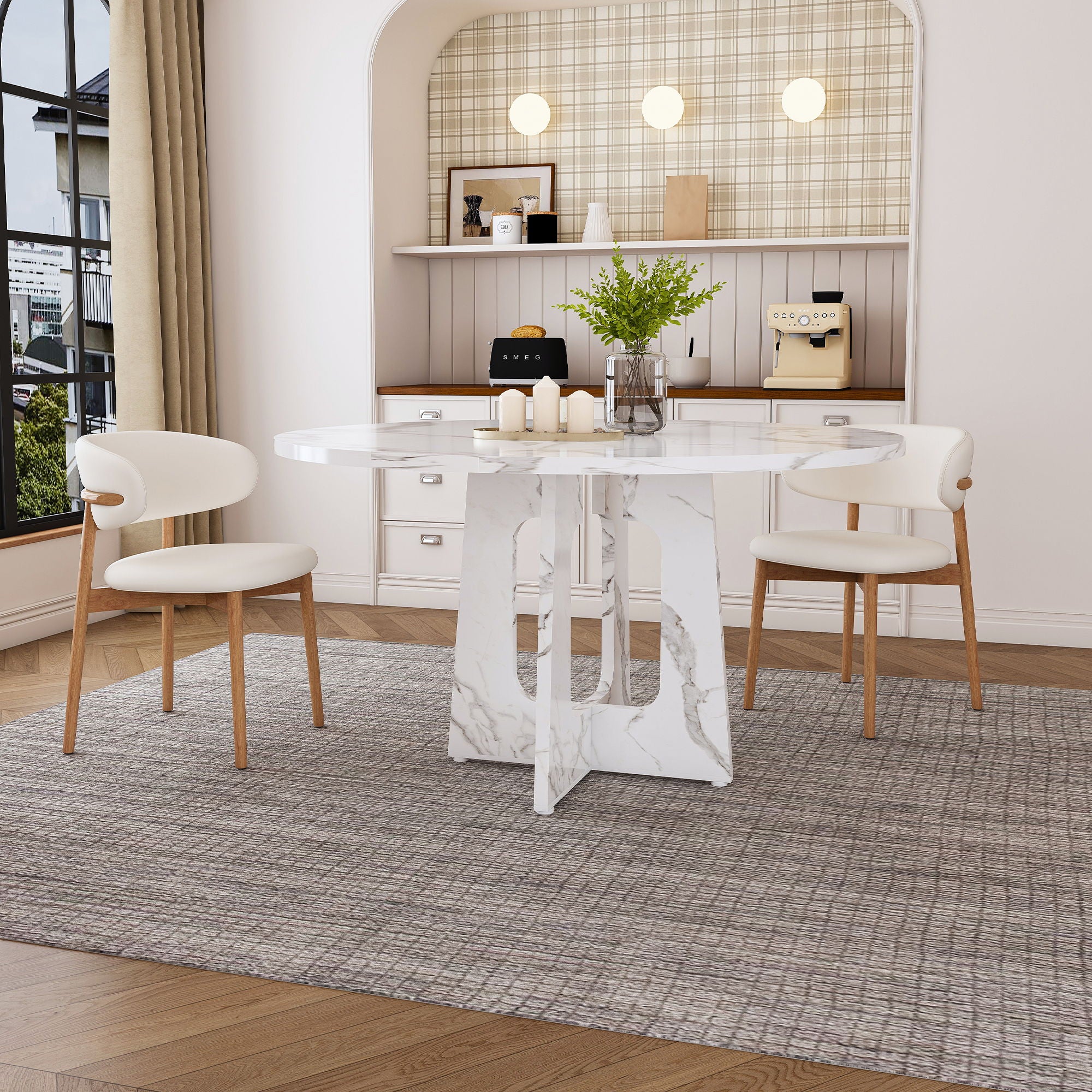 Round Dining Table For 4 - White