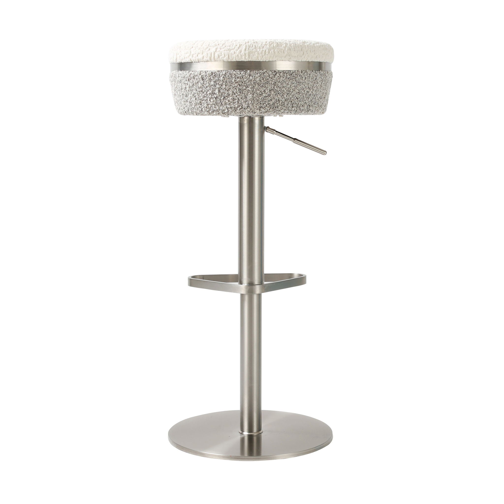 Astro - Boucle Adjustable Stool - White / Gray
