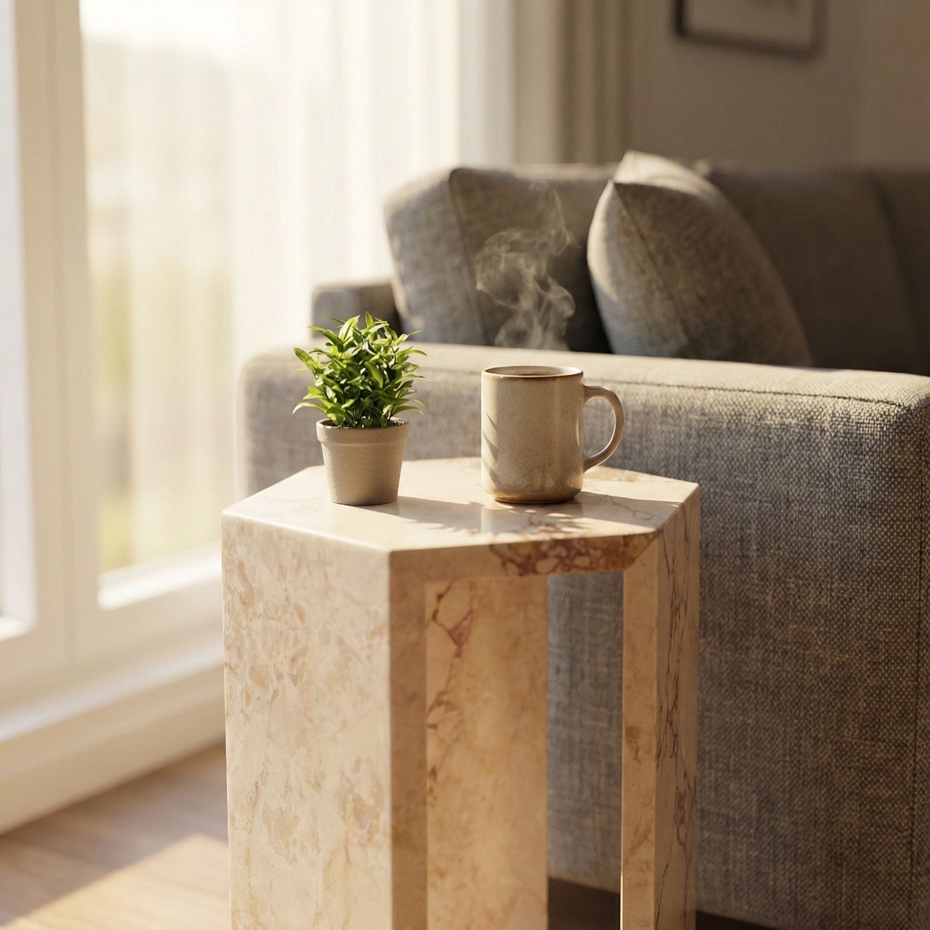 Modern Minimalist Hexagon Side Table