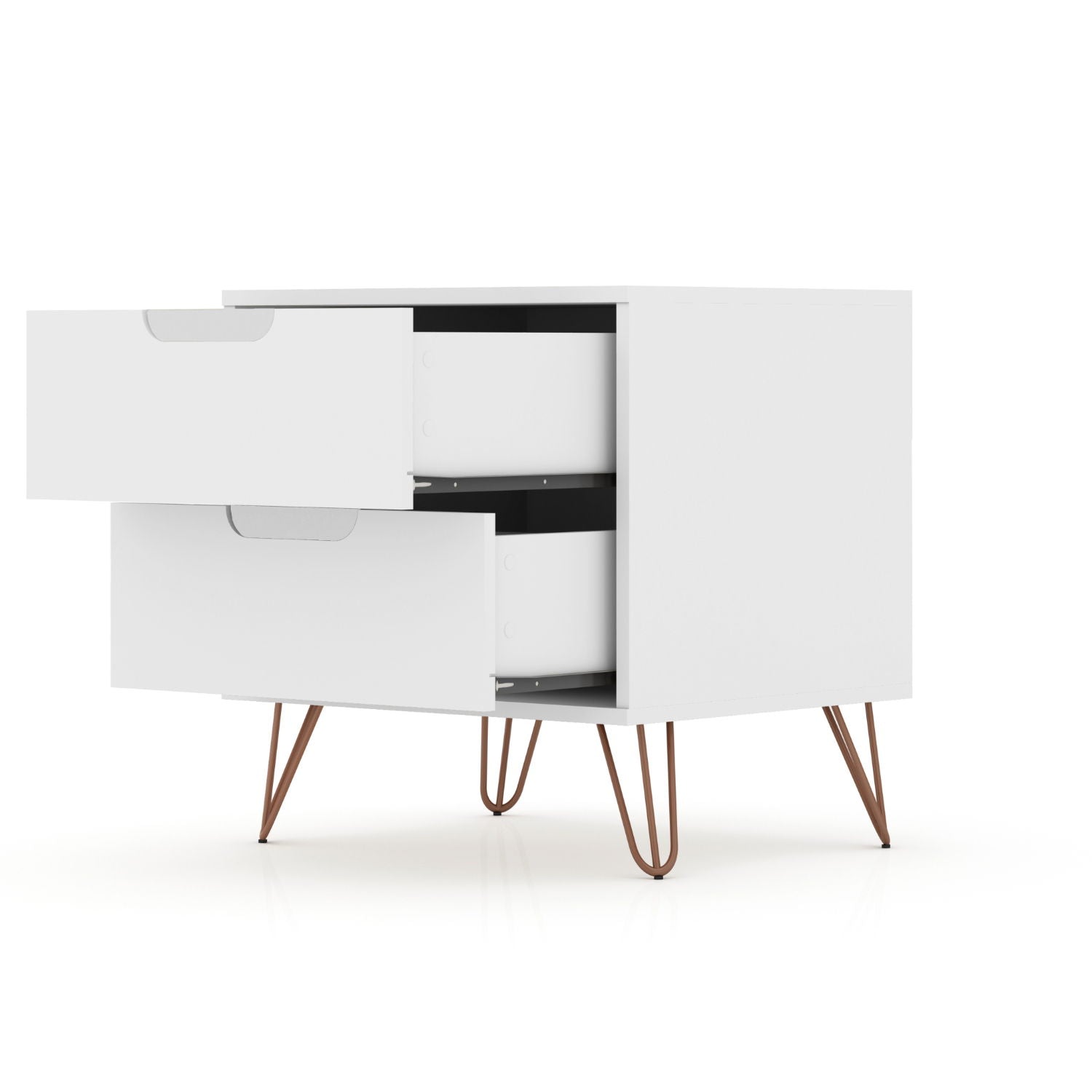 Rockefeller - Nightstand With 2 Drawers - White