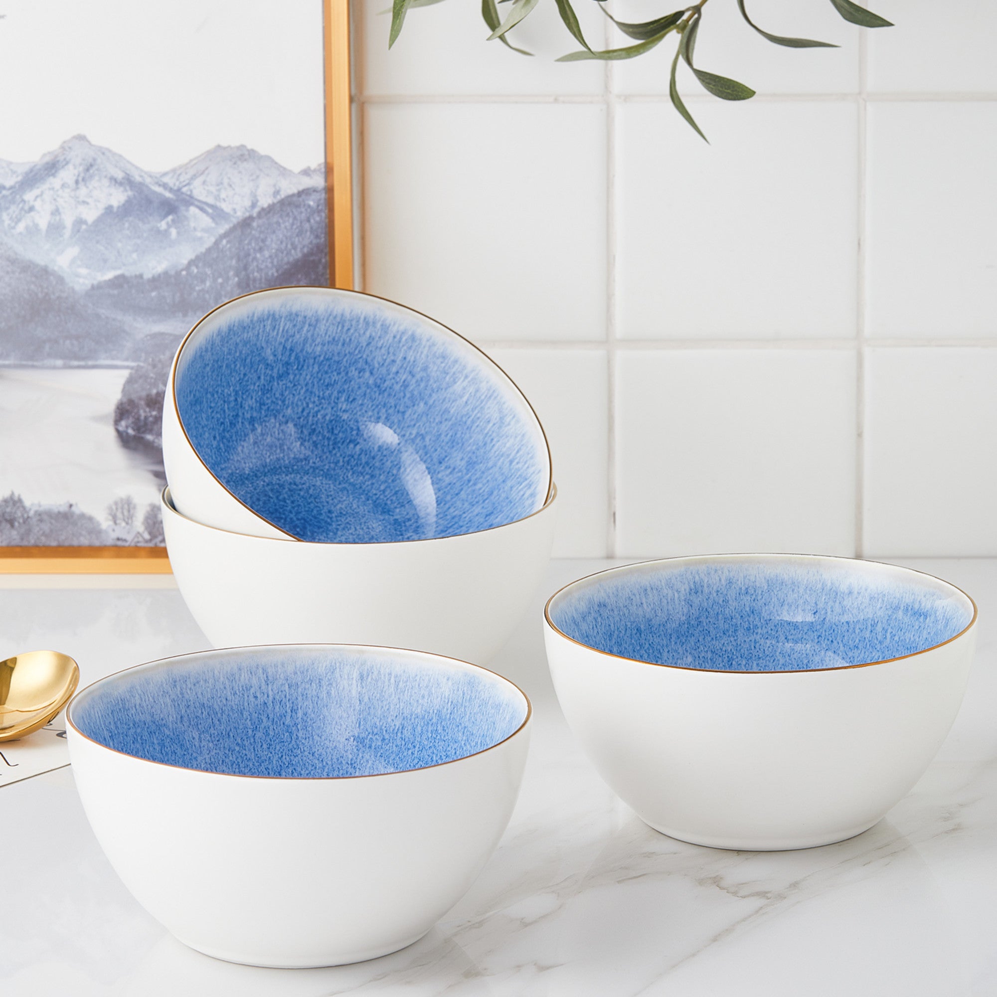 Josephine Porcelain Bowl - Blue