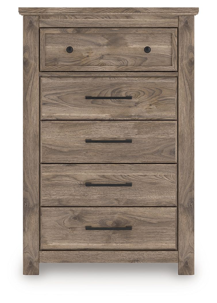 Rusticott - Five Drawer Chest - Brown - Best Buy Furniture