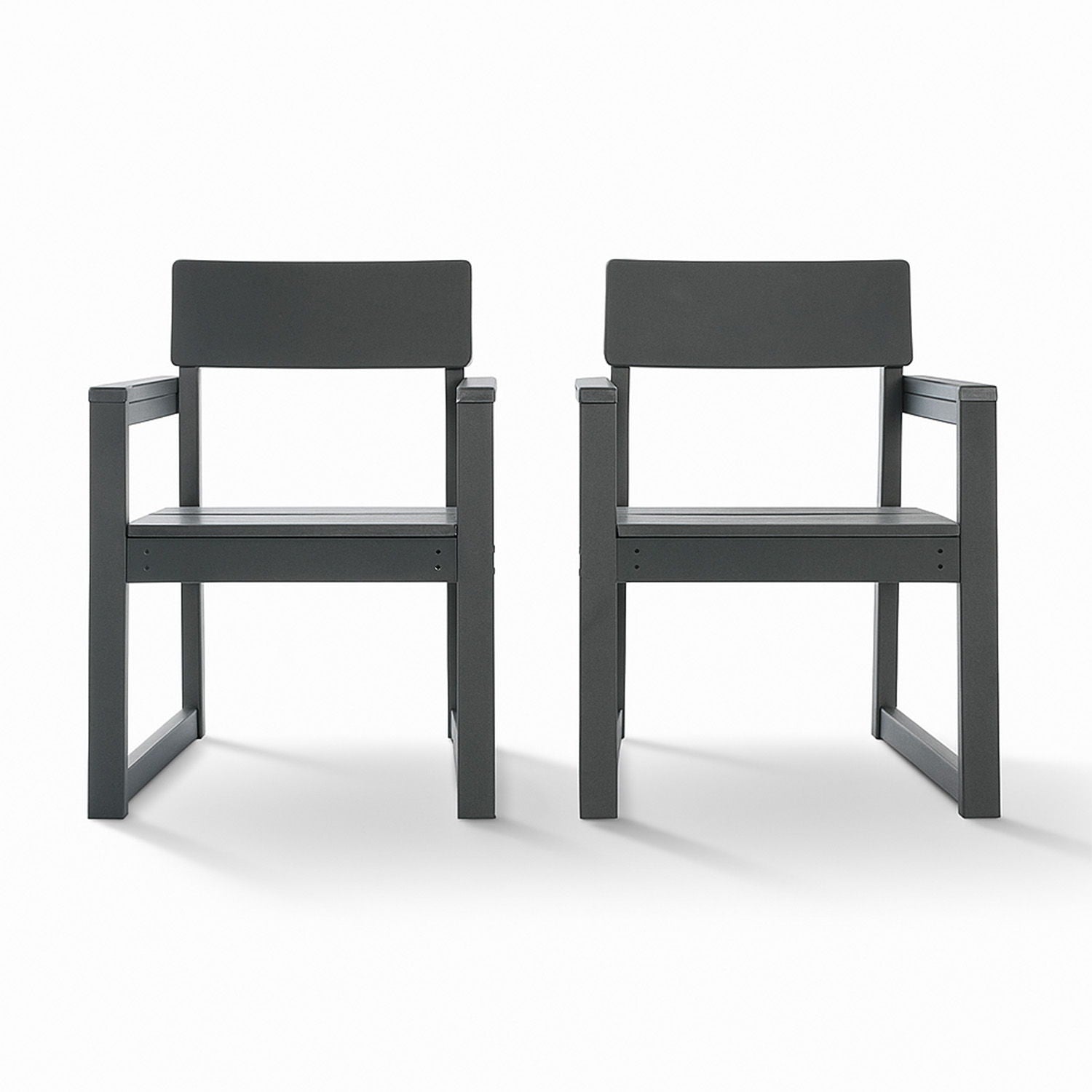 5 Piece Outdoor Dining Set For 4, Patio Table With Umbrella Hole And 4 Armrest Chairs For Backyard - Gray