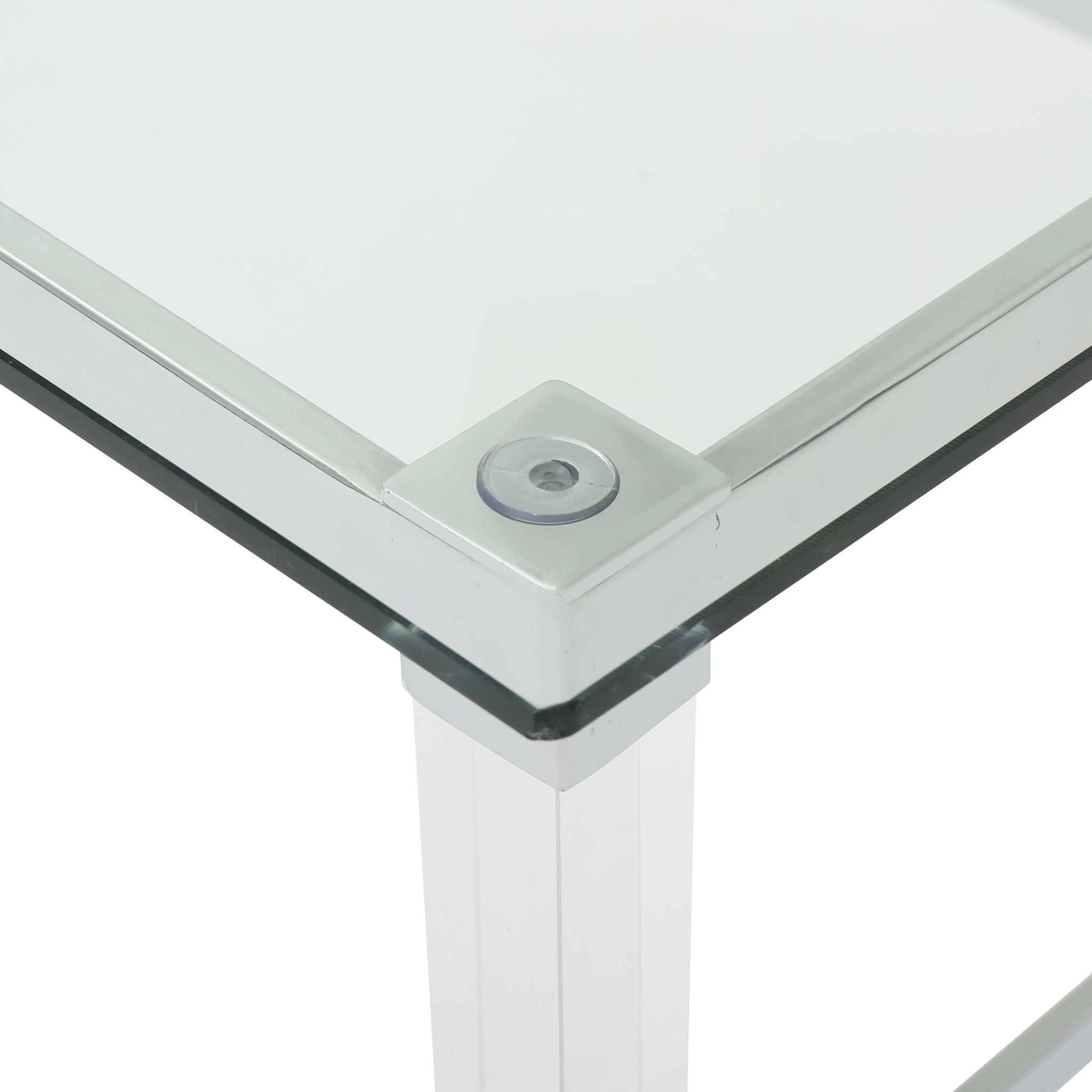 Ultra Modern Rectangle Coffee Table With Tempered Glass Surface - Clear