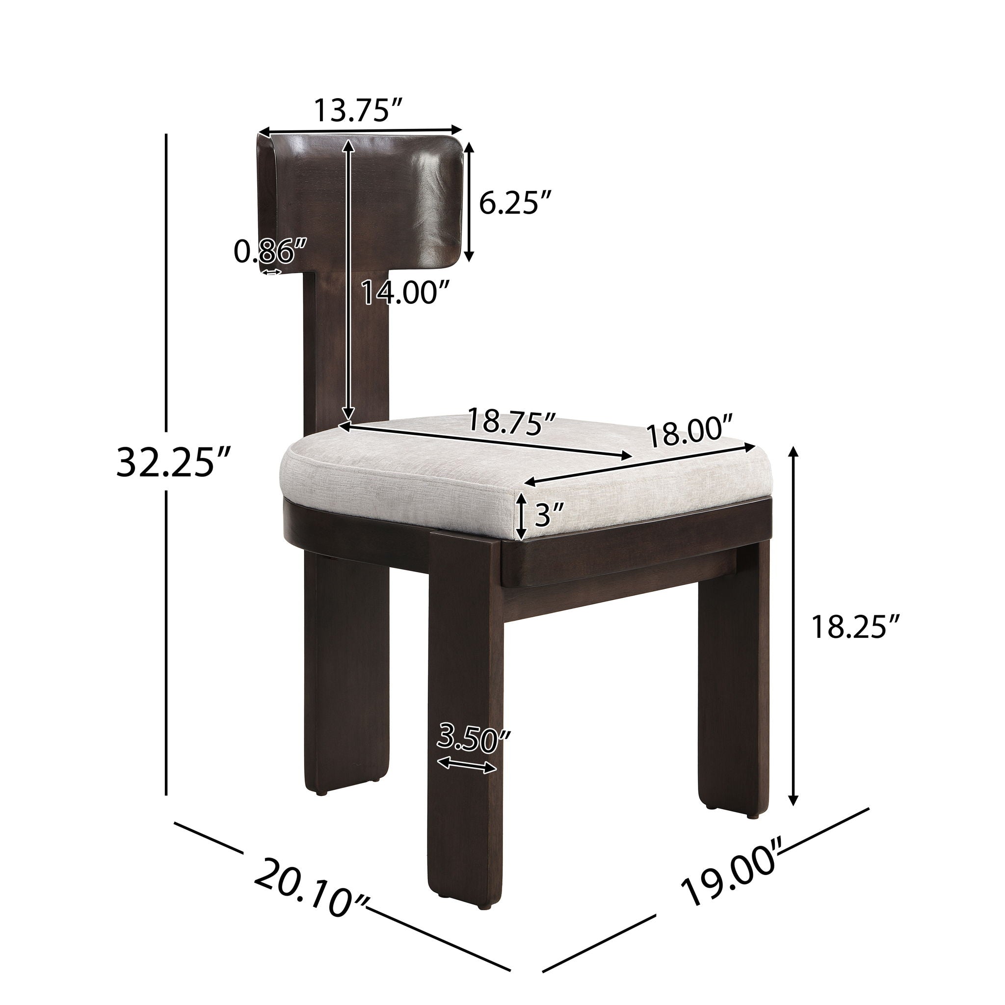 Upholstered Dining Fabric Side Chairs (Set of 2)