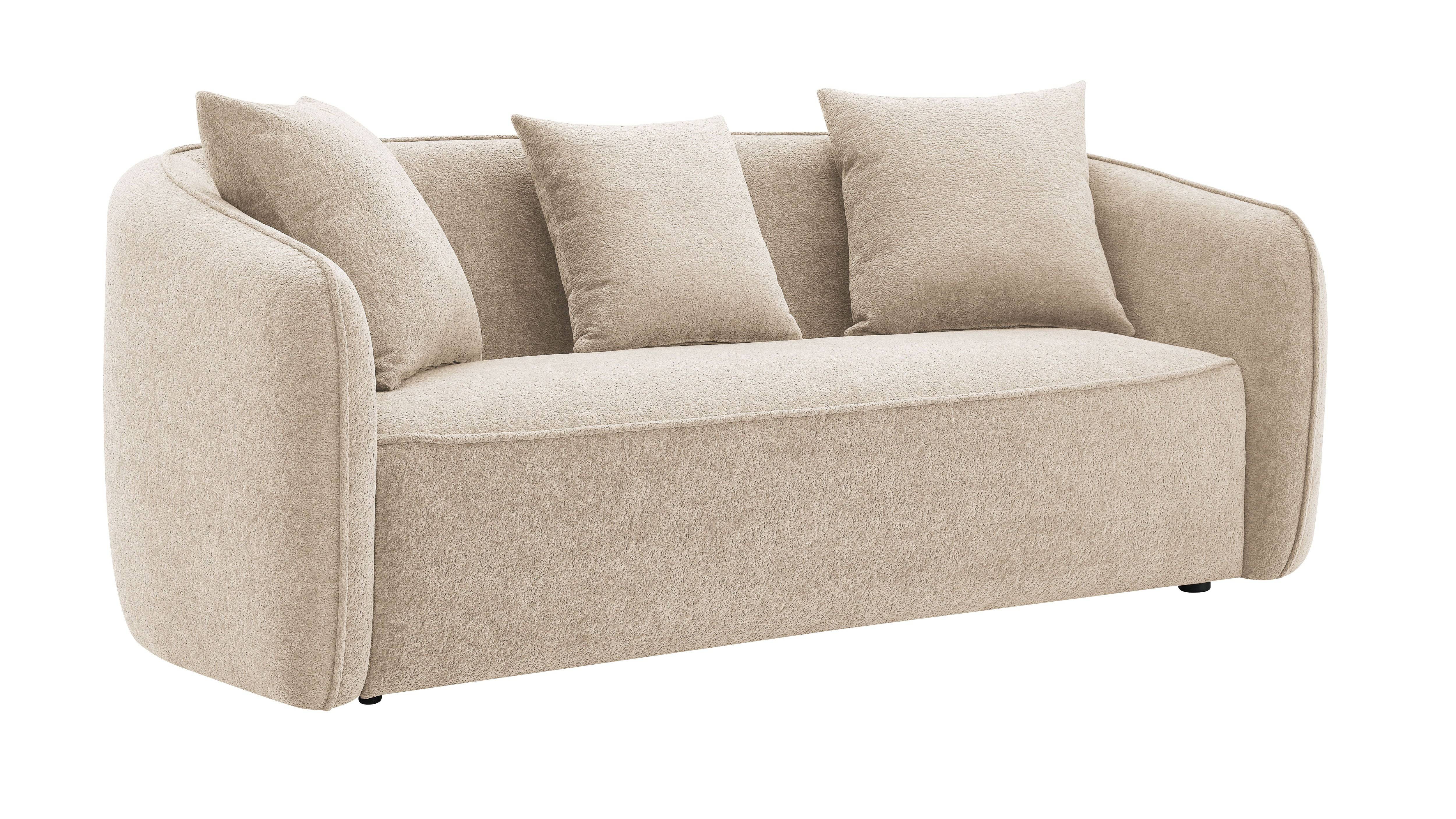 Keith - Chenille Sofa With 3 Matching Color Toss Pillows - Best Buy Furniture