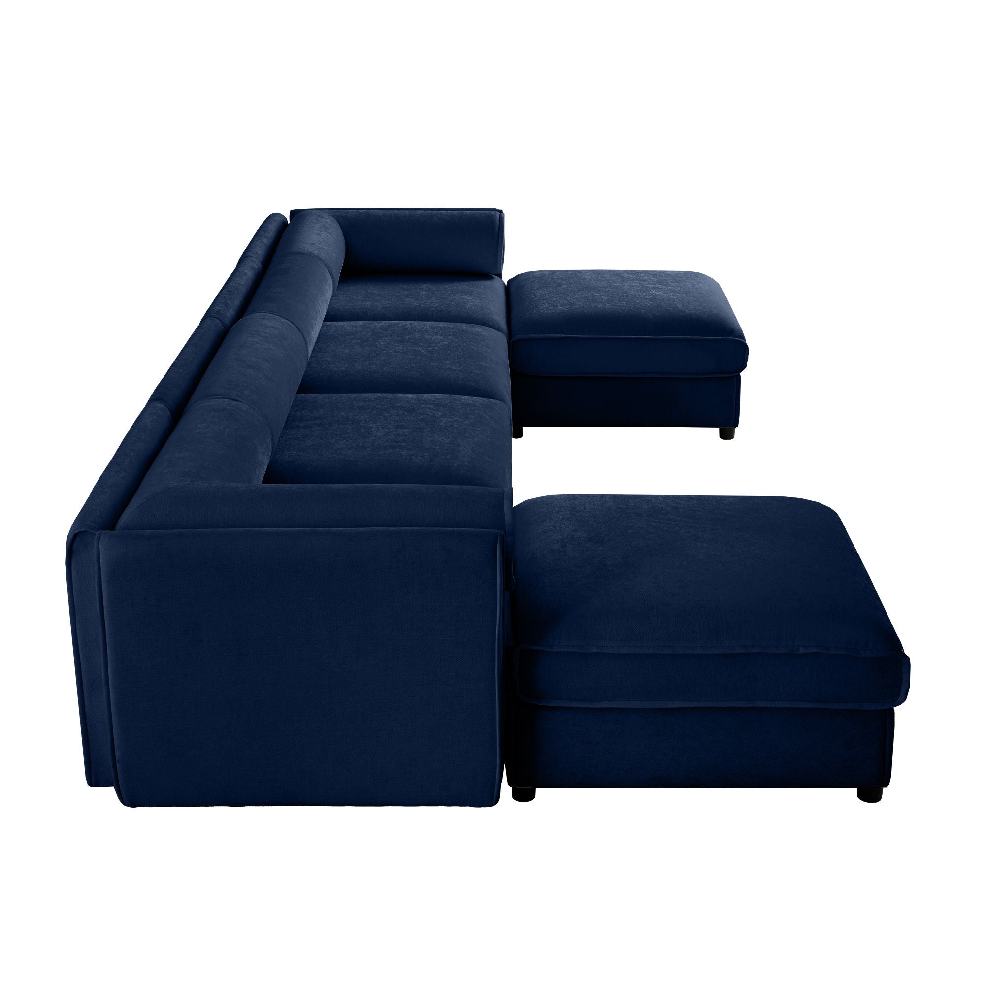 Contemporary Elegant White Chenille Sofa With Storage And Ottoman