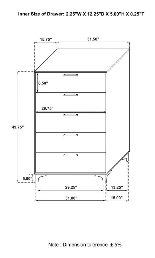 Kendall - 5-Drawer Bedroom Chest - Best Buy Furniture