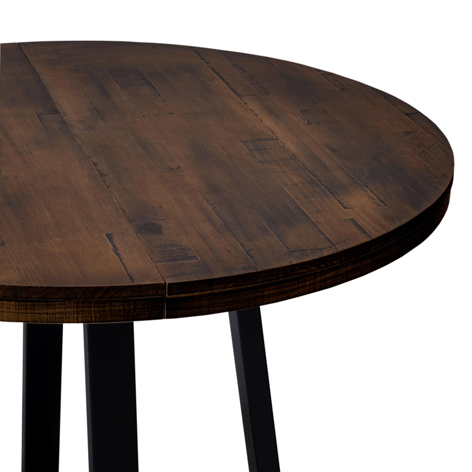 Rustic Distressed Solid Wood Round Dining Table - Best Buy Furniture