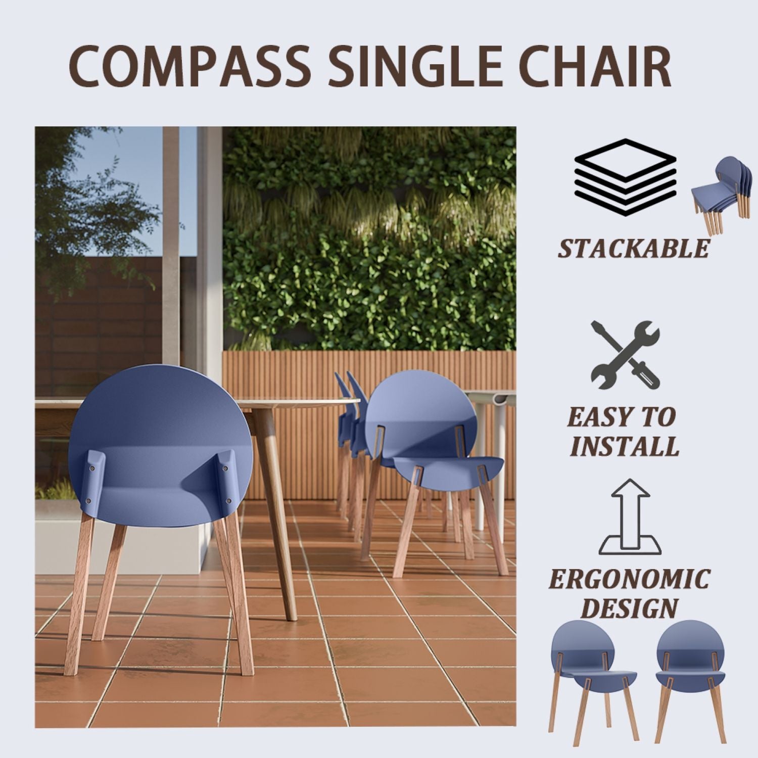 4 Piece Set Of Single Chairs With A Design Combining Modern And Traditional Elements